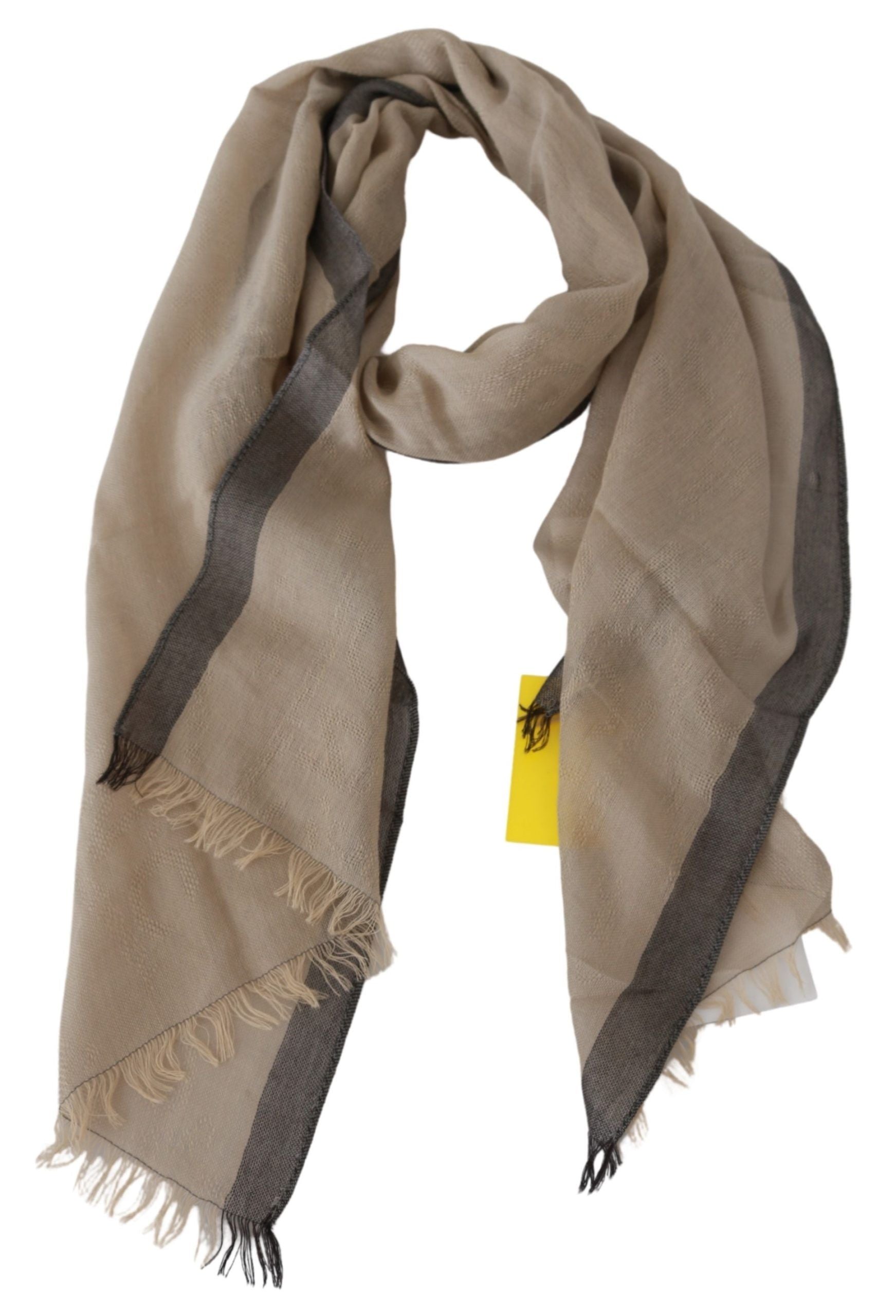 Beige Women Cotton Shawl Scarf