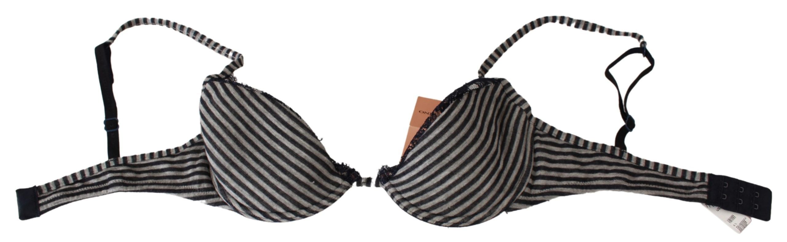 Blue Stripes Lace Reggiseno Bra Underwear