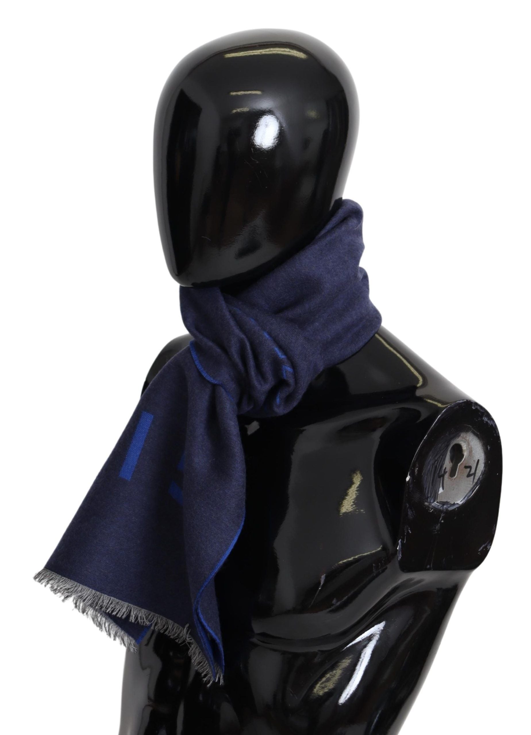 Blue Wool Unisex Winter Warm Scarf Wrap Shawl
