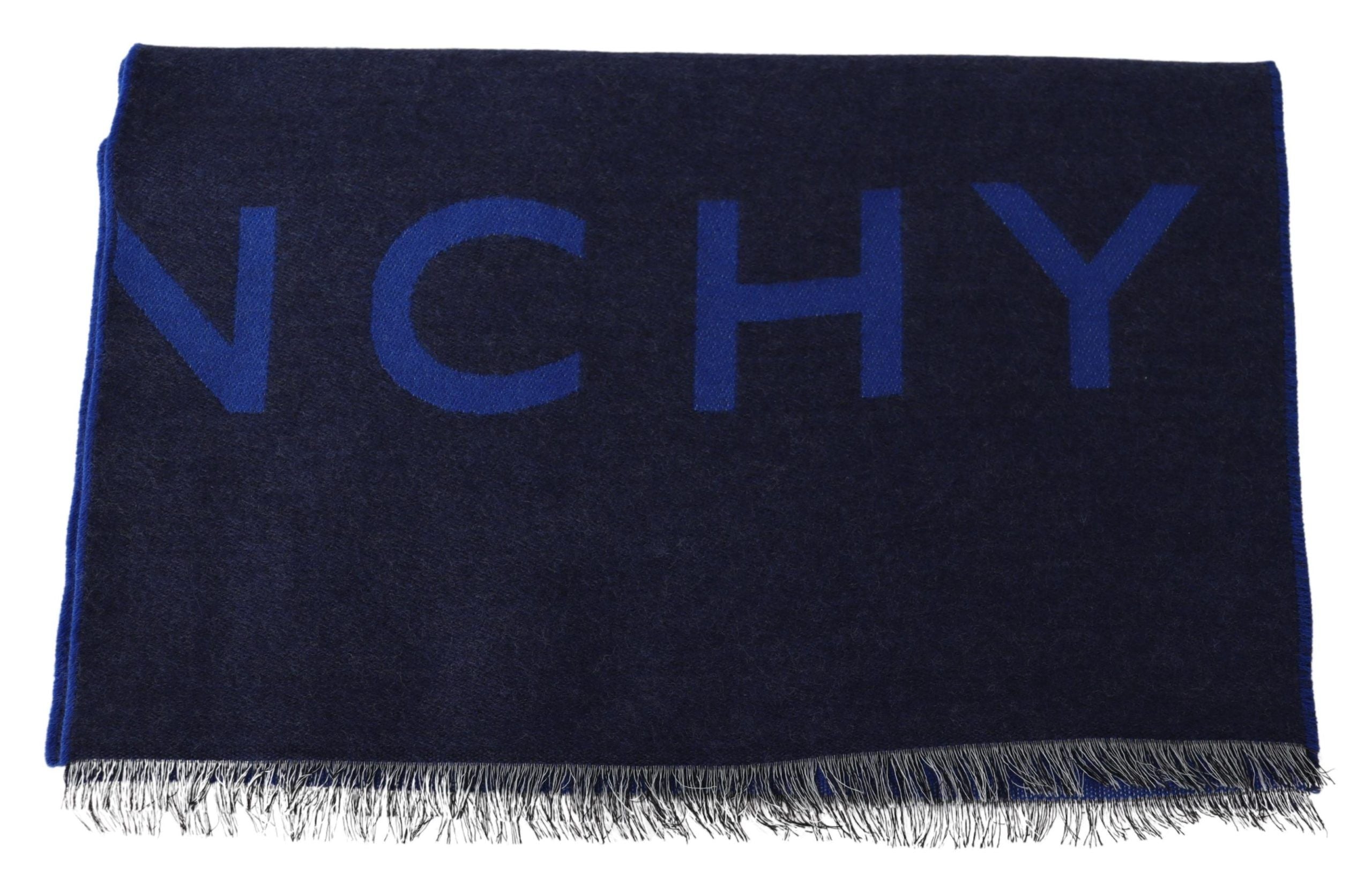 Blue Wool Unisex Winter Warm Scarf Wrap Shawl
