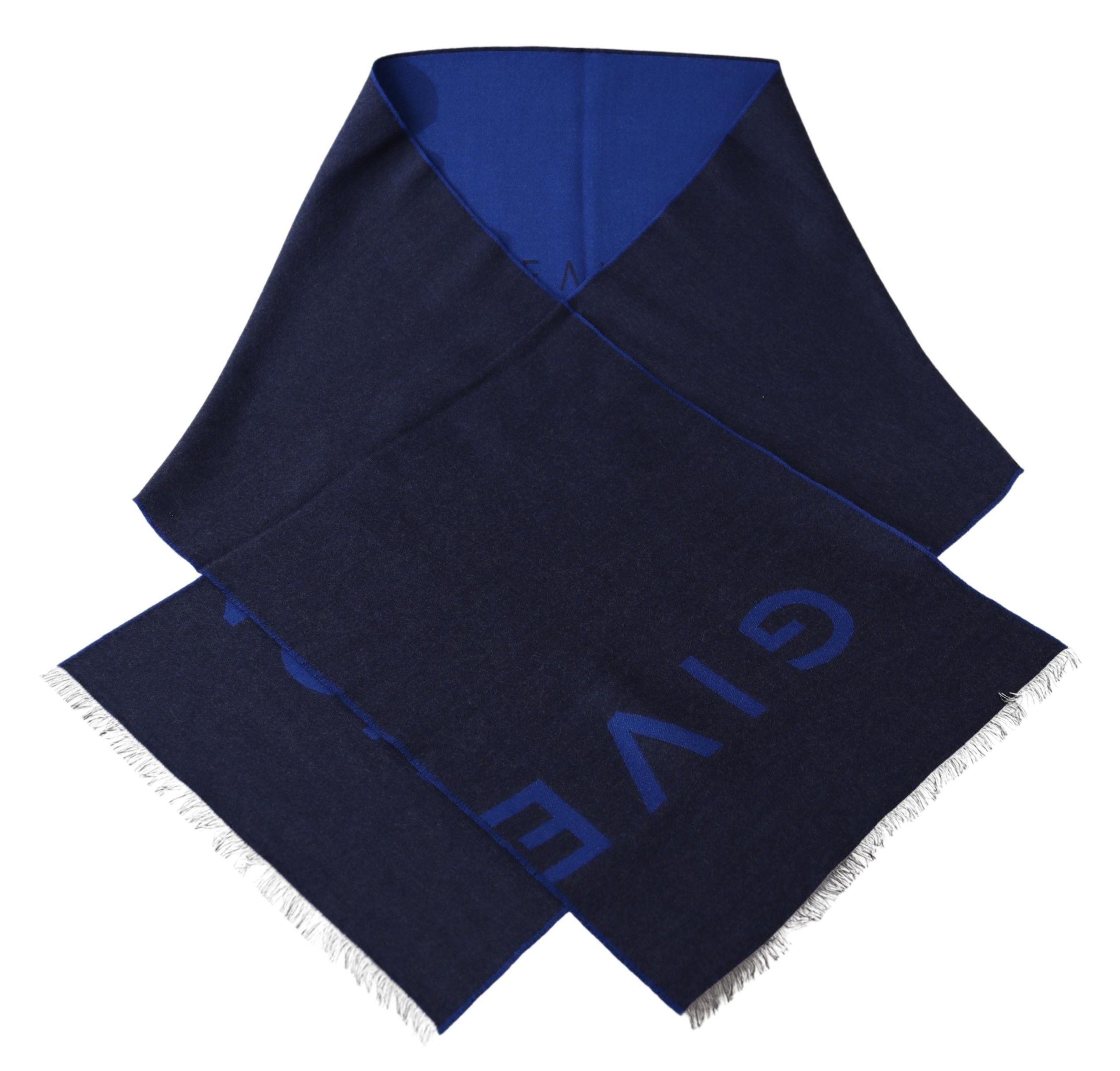 Blue Wool Unisex Winter Warm Scarf Wrap Shawl
