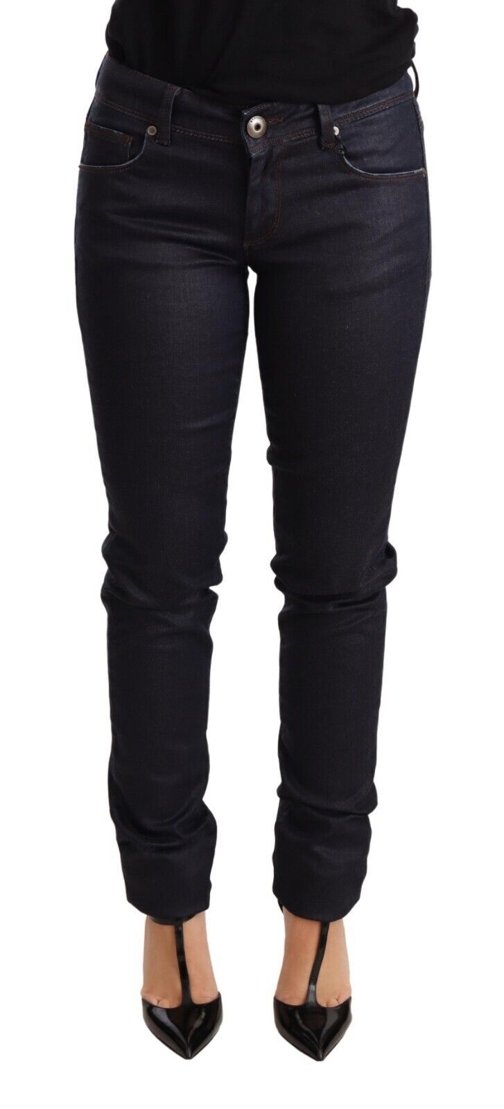 Blue Low Waist Skinny Slim Trouser Cotton Jeans