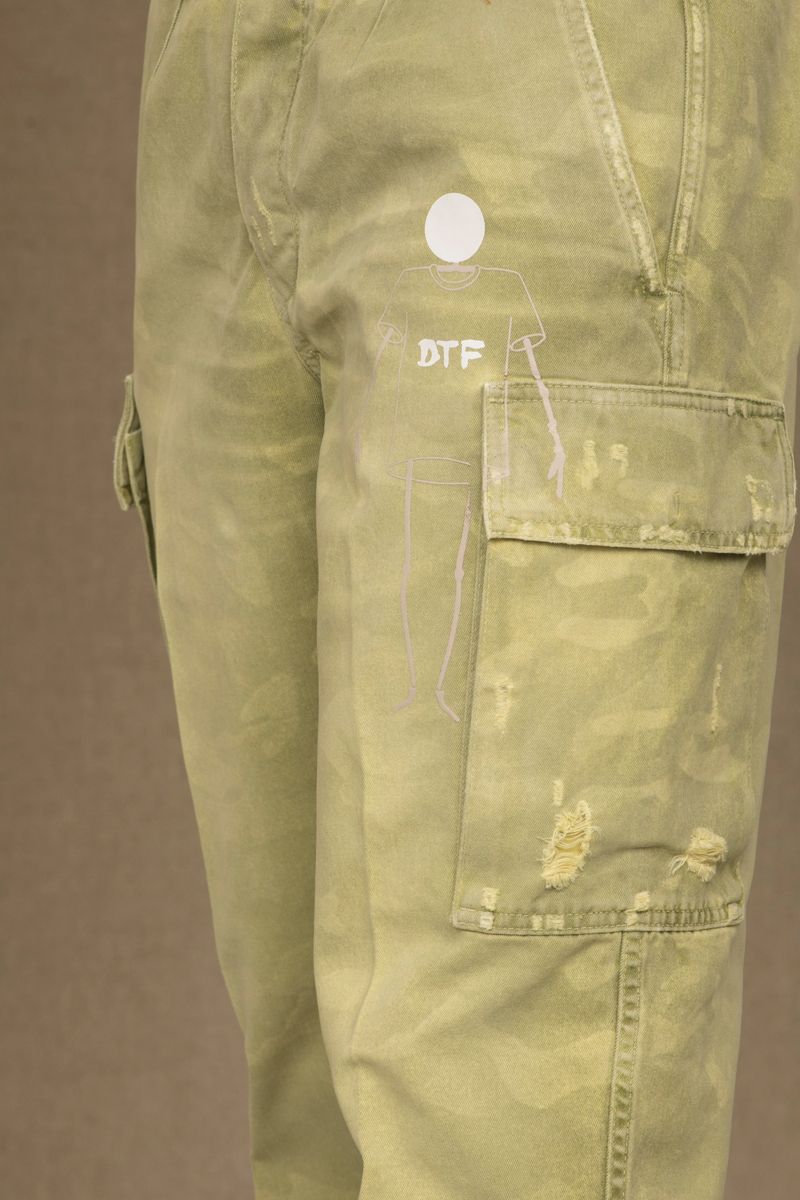 Military Green Cotton Men Jeans