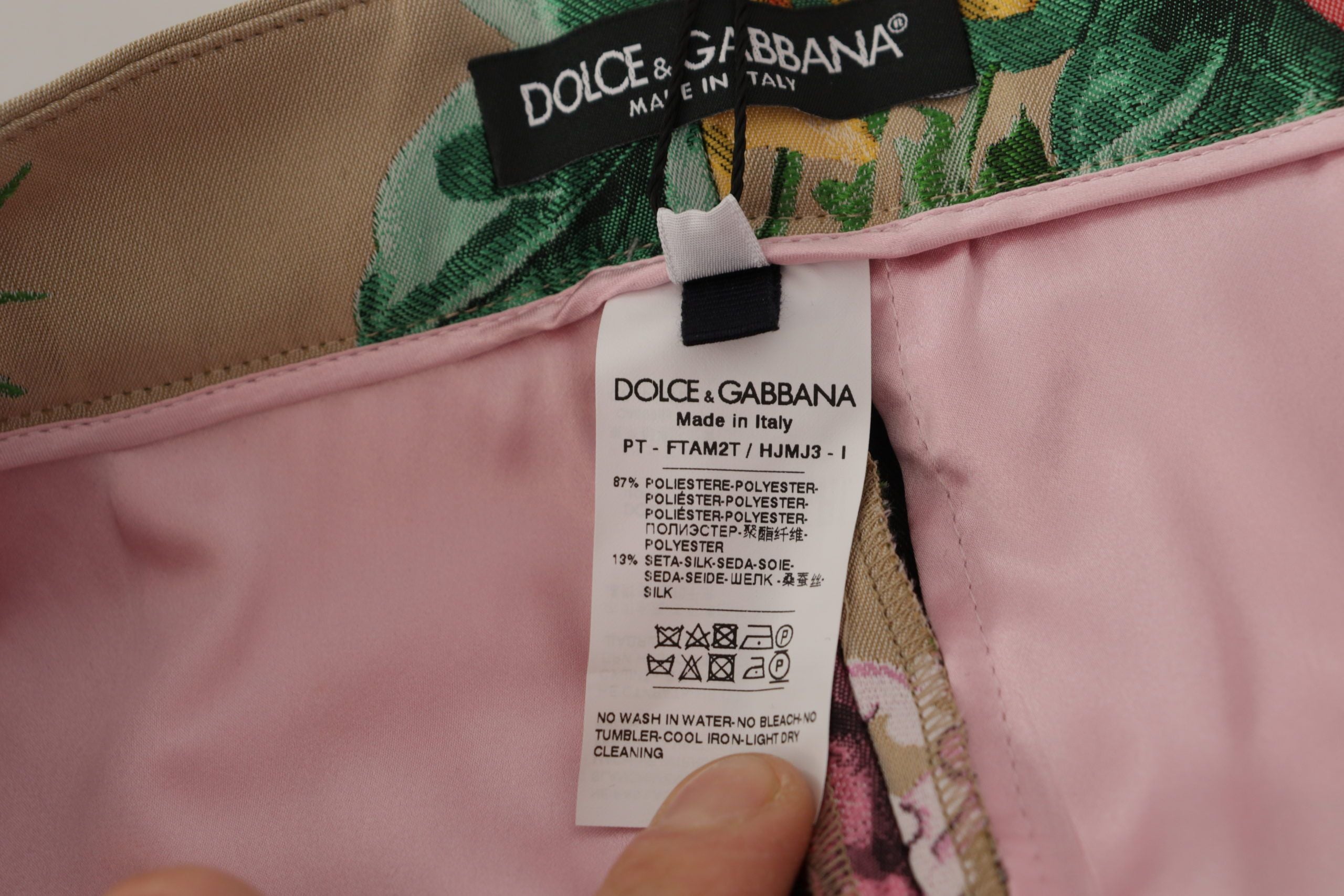 Beige Floral Dress Formal High Waist Pants