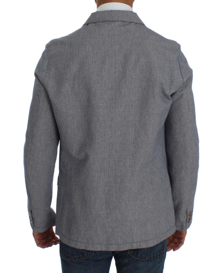 Blue Double Breasted Regular Fit Blazer