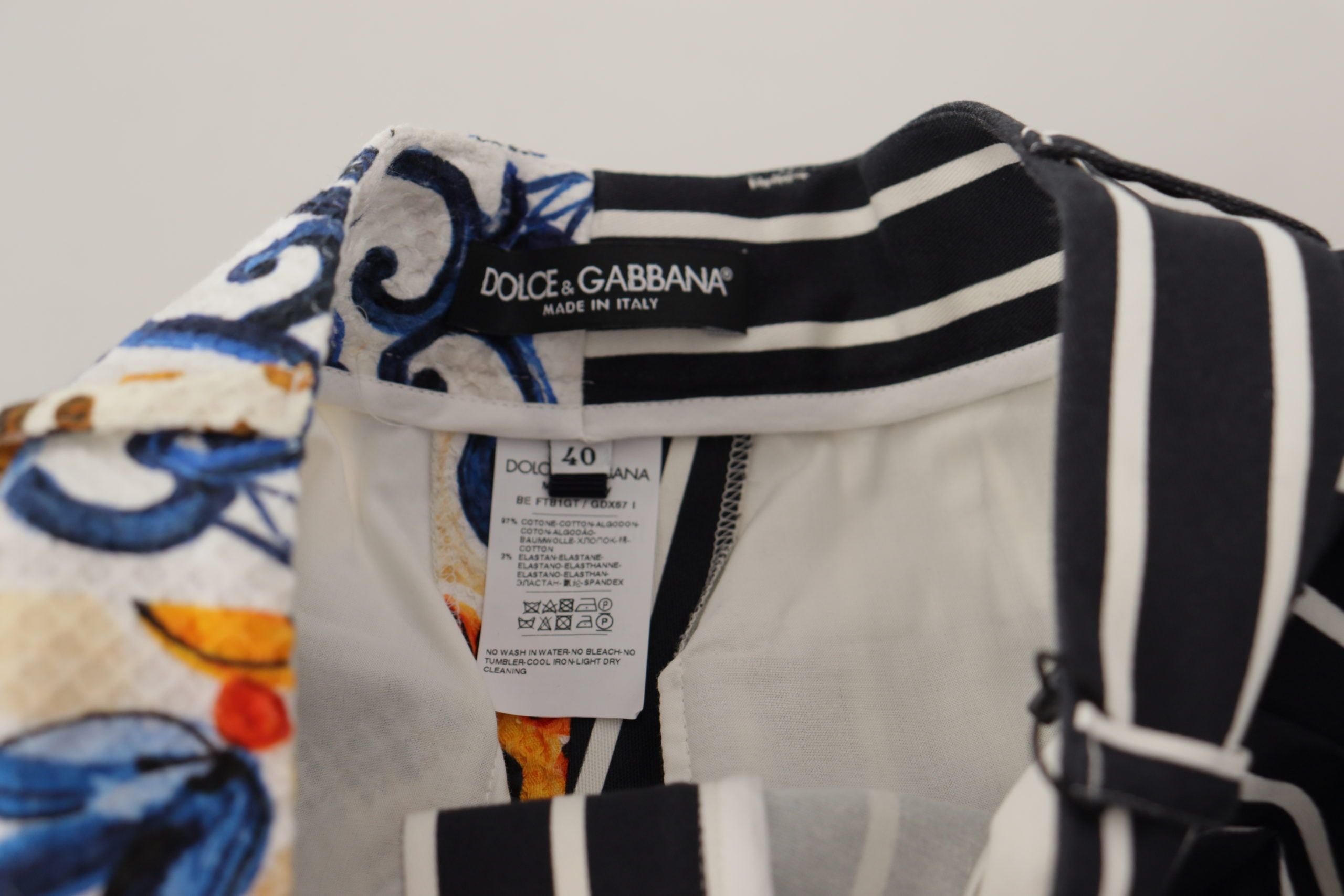 Multicolor Stripes Majolica Bermuda Shorts