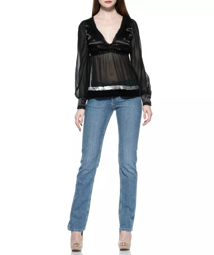 Light Blue Cotton Women Jean