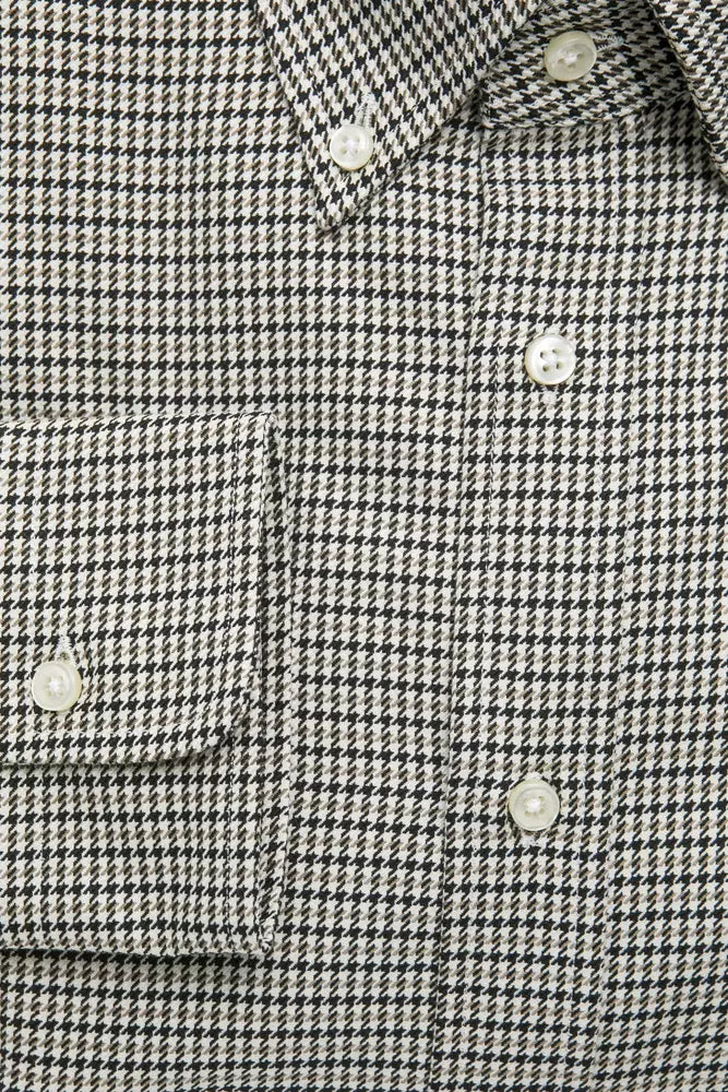 Beige Cotton Men's Shirt
