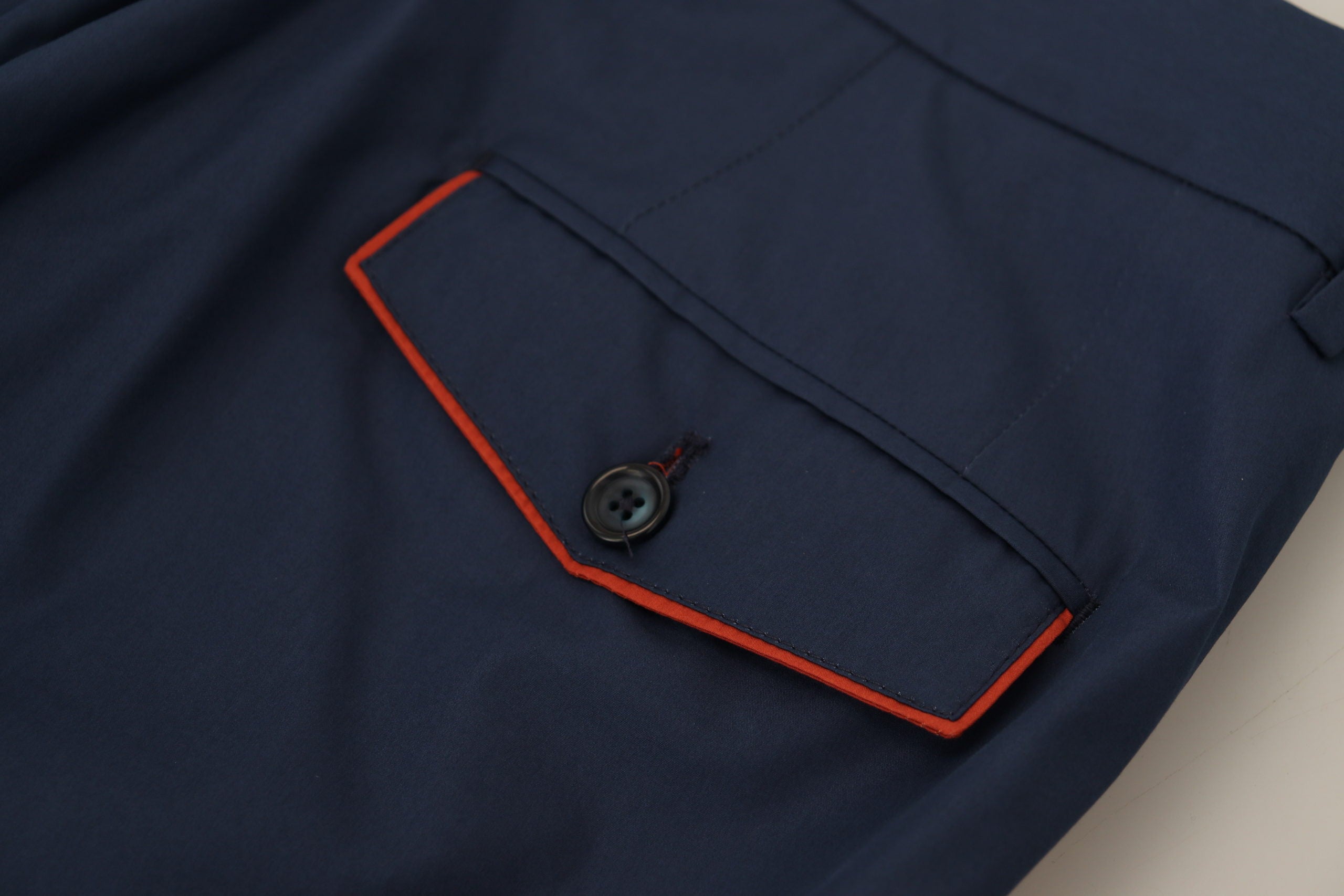 Blue Cotton Chino Formal Pants