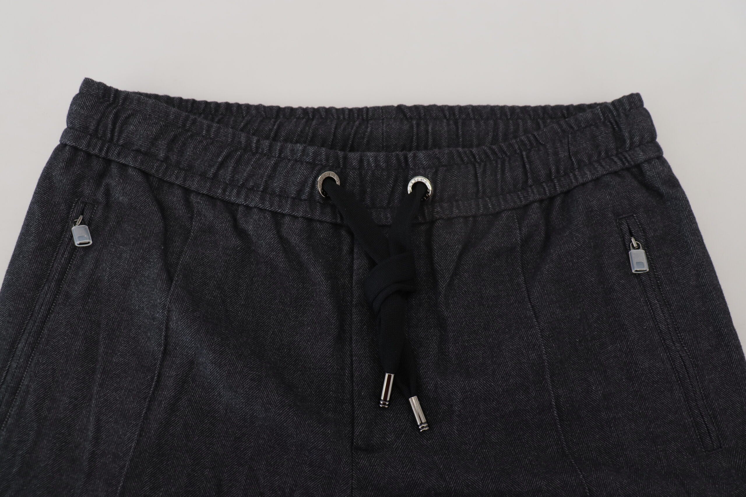 Grey Cotton Tapered Cotton Pants