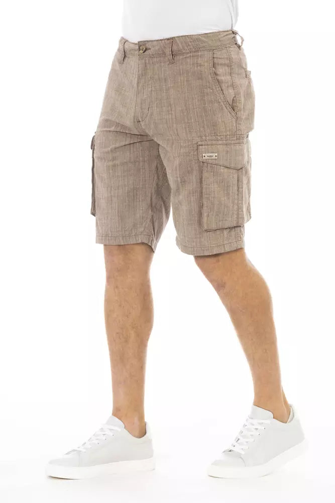 Brown Cotton Men's Cargo Short
