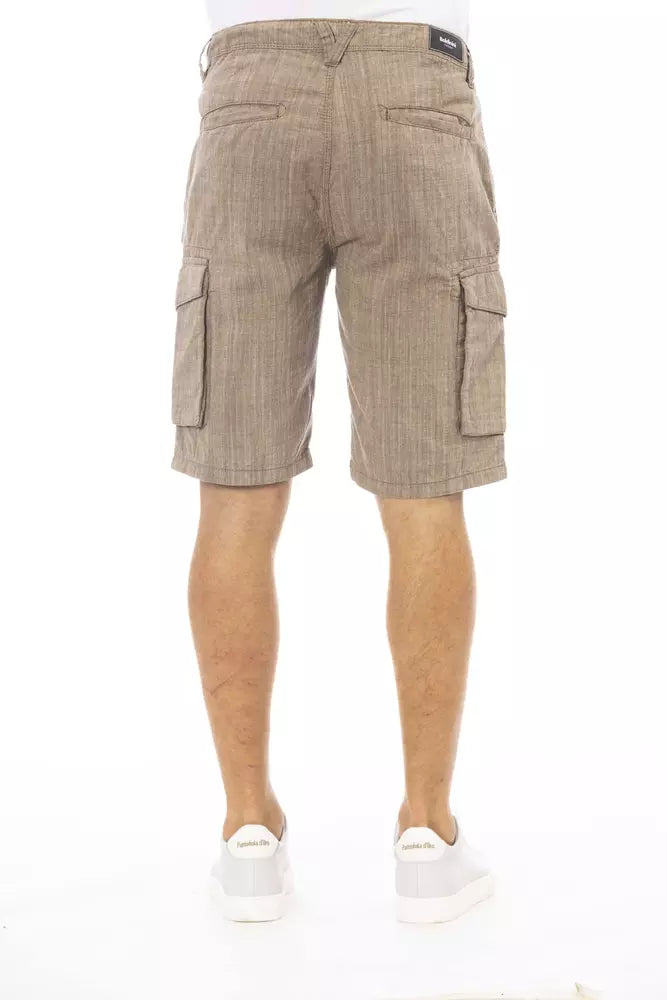 Brown Cotton Men's Cargo Short