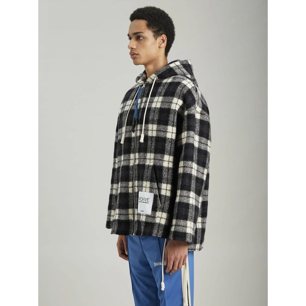 Black Cashmere Men Sweater Jacket