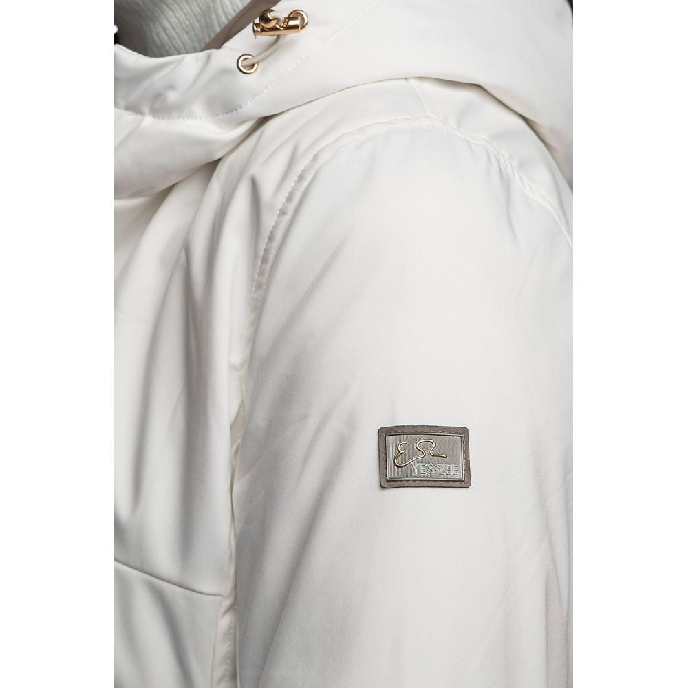 White Polyester Women's Jacket