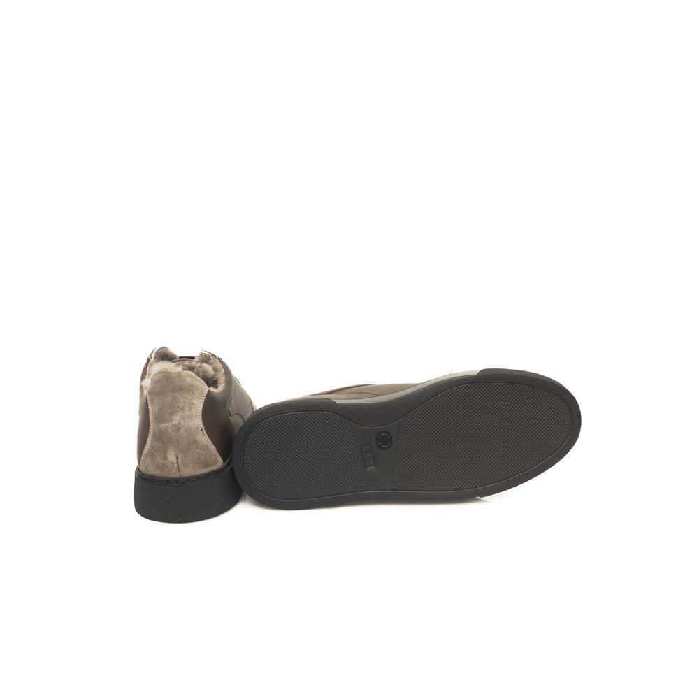 Beige Cowhide Men Sneaker