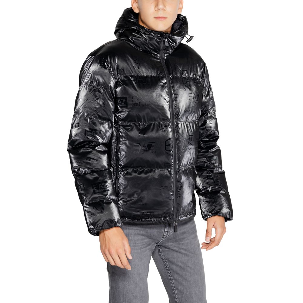 Black Polyester Jackets & Coat
