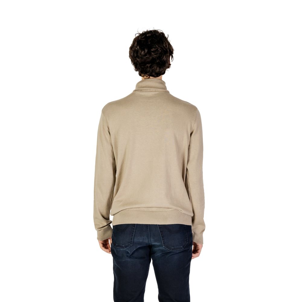 Beige Cotton Turtleneck