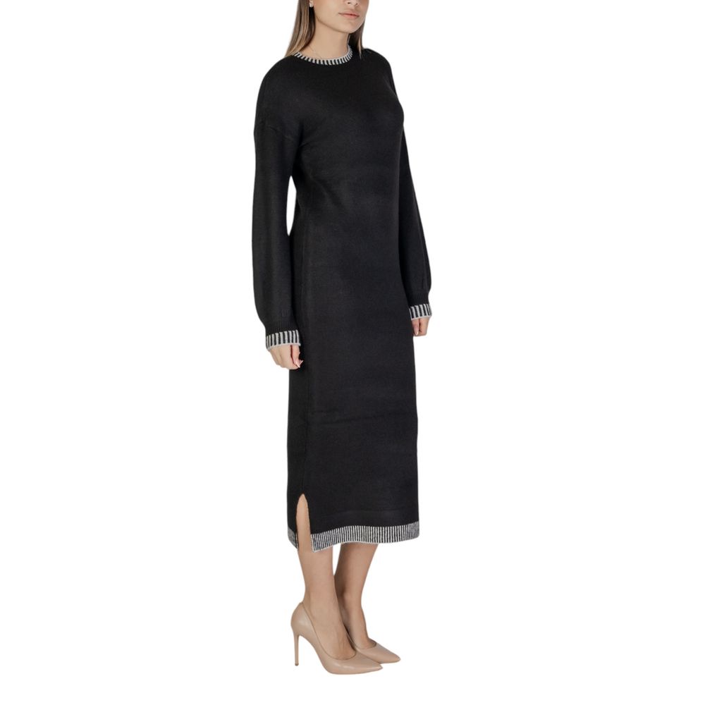Black Polyester Midi