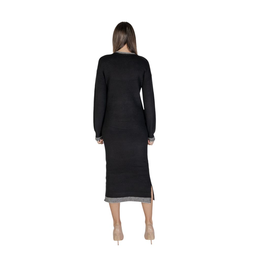 Black Polyester Midi