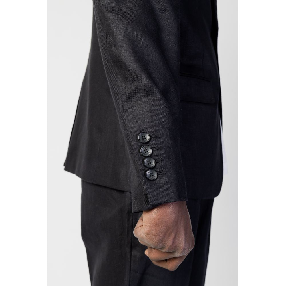 Black Linen Blazer