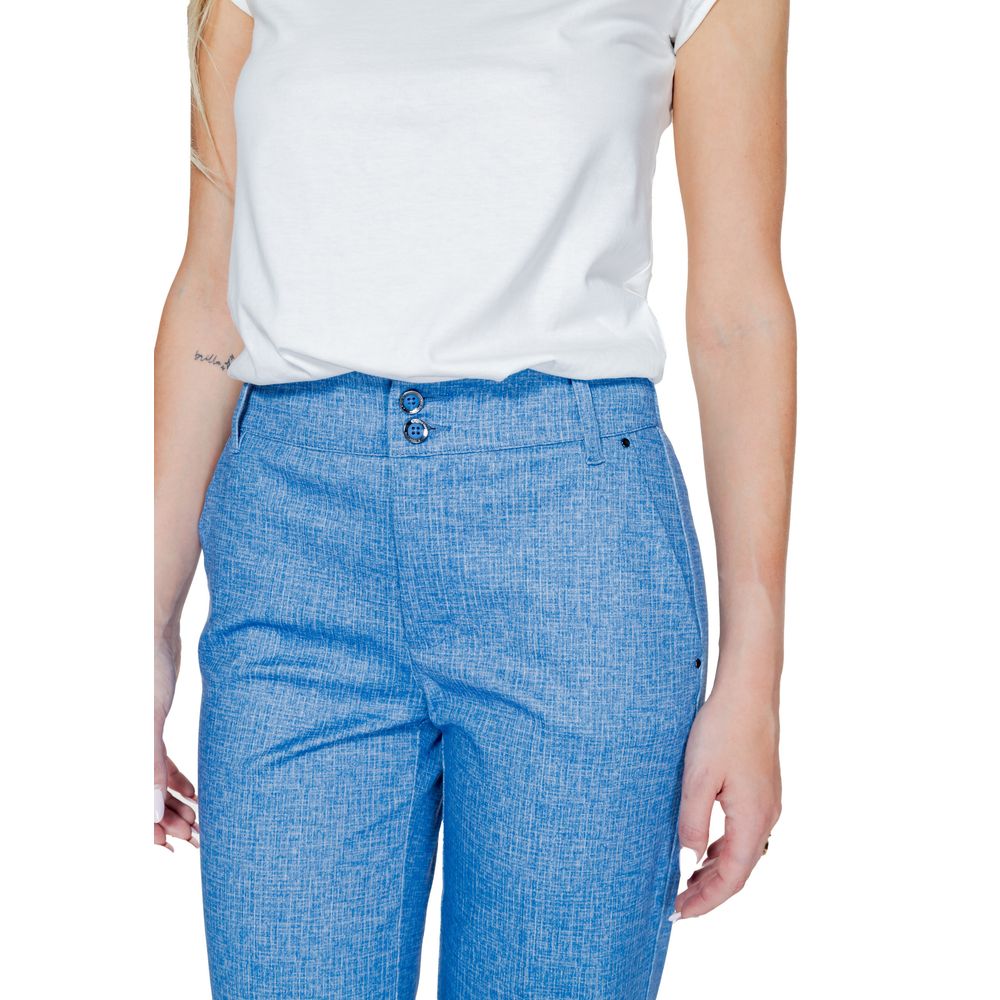 Blue Polyester Pant