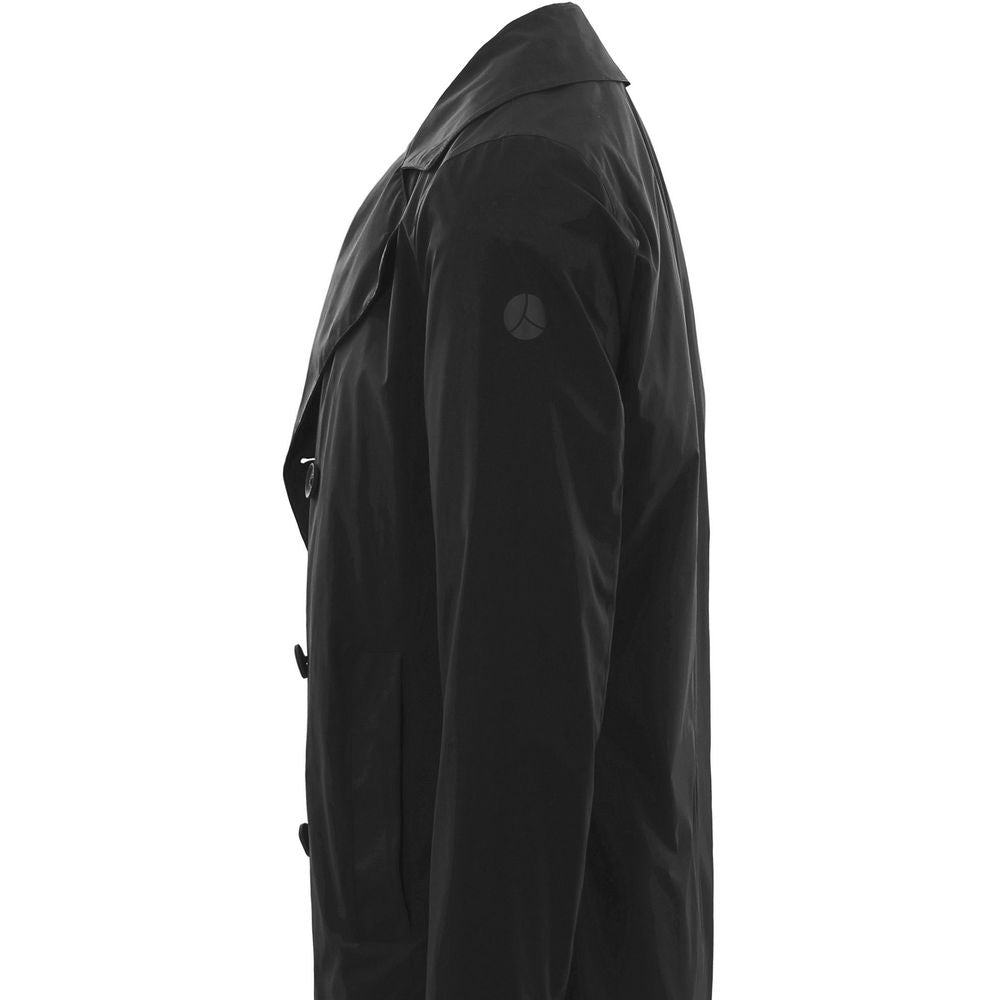 Black Recycled Polyester Men Trench