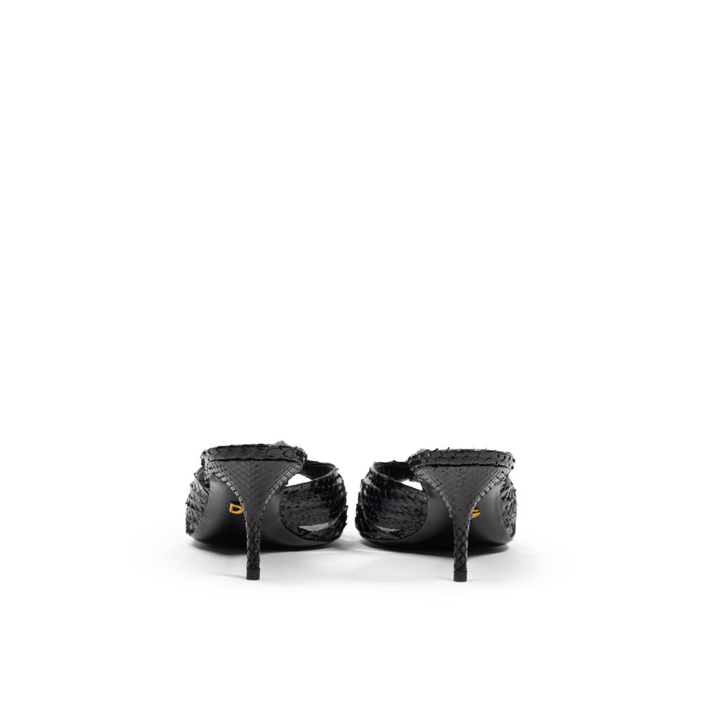 Black Snake Skin Sandal