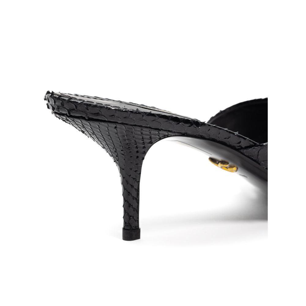 Black Snake Skin Sandal