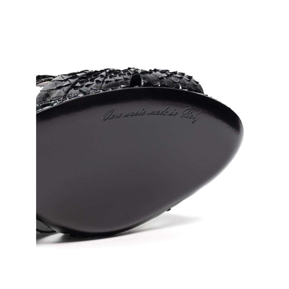 Black Snake Skin Sandal