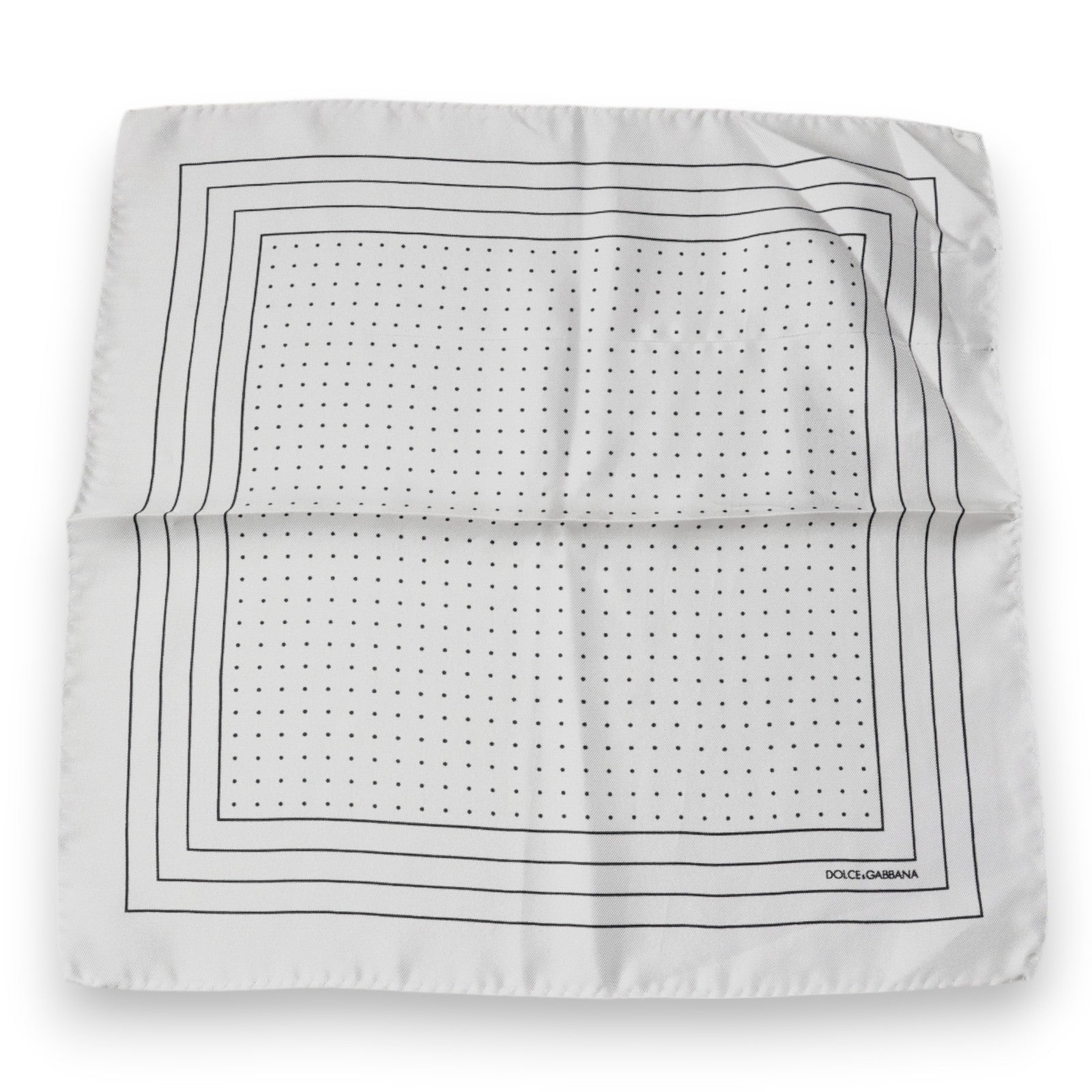 White Polka Dots Square Handkerchief Scarf