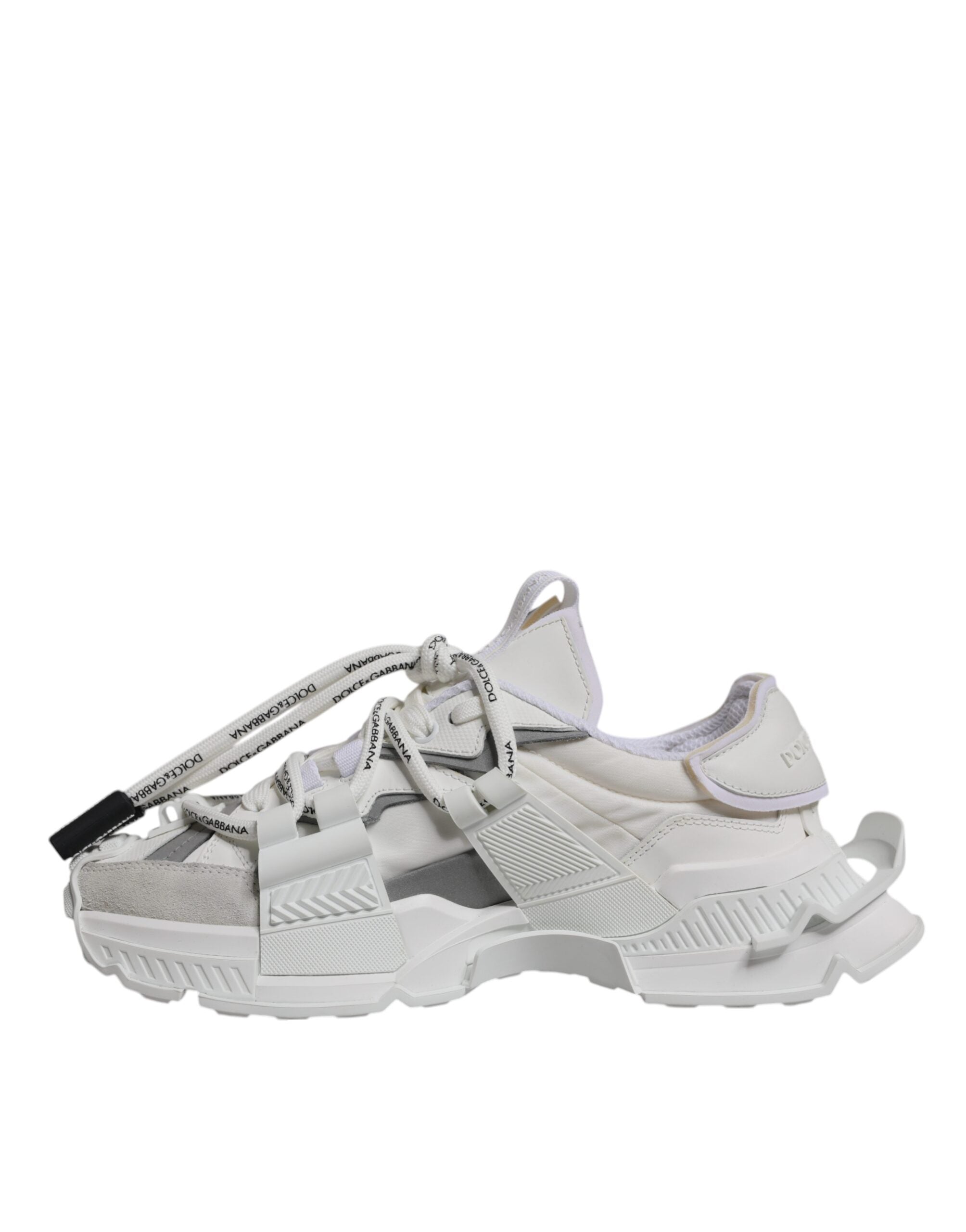 White Nylon Low Top Space Men Sneakers Shoes