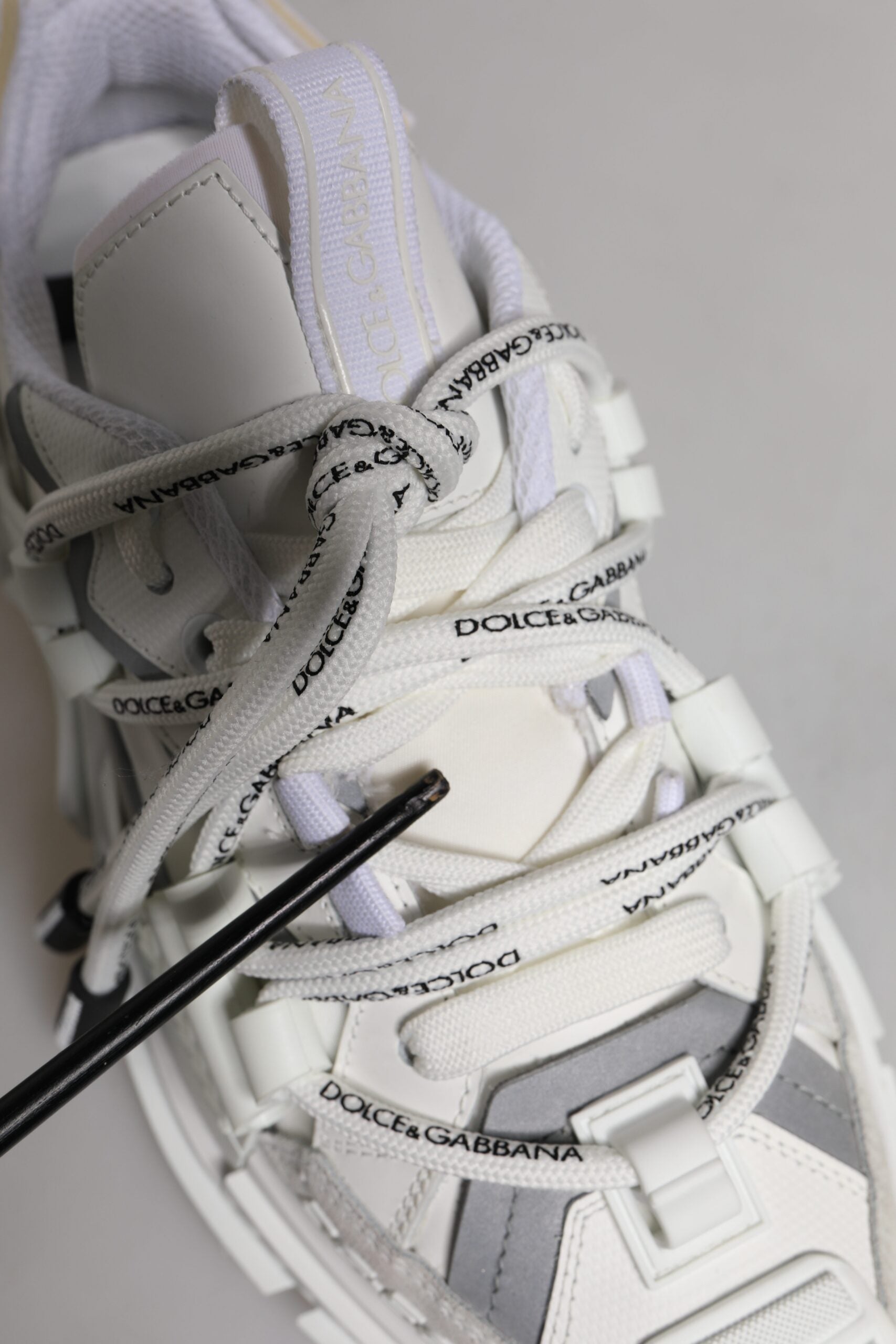 White Nylon Low Top Space Men Sneakers Shoes