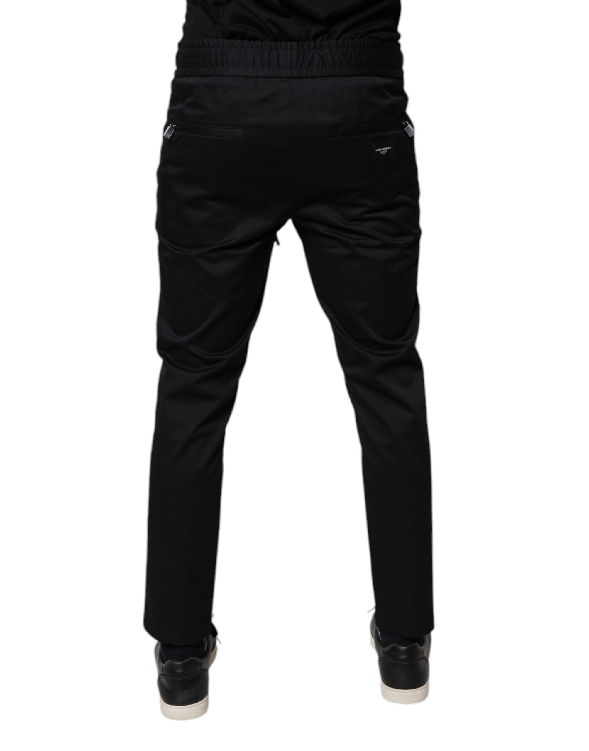 Dark Blue Cotton Men Jogger Sweatpants Pants