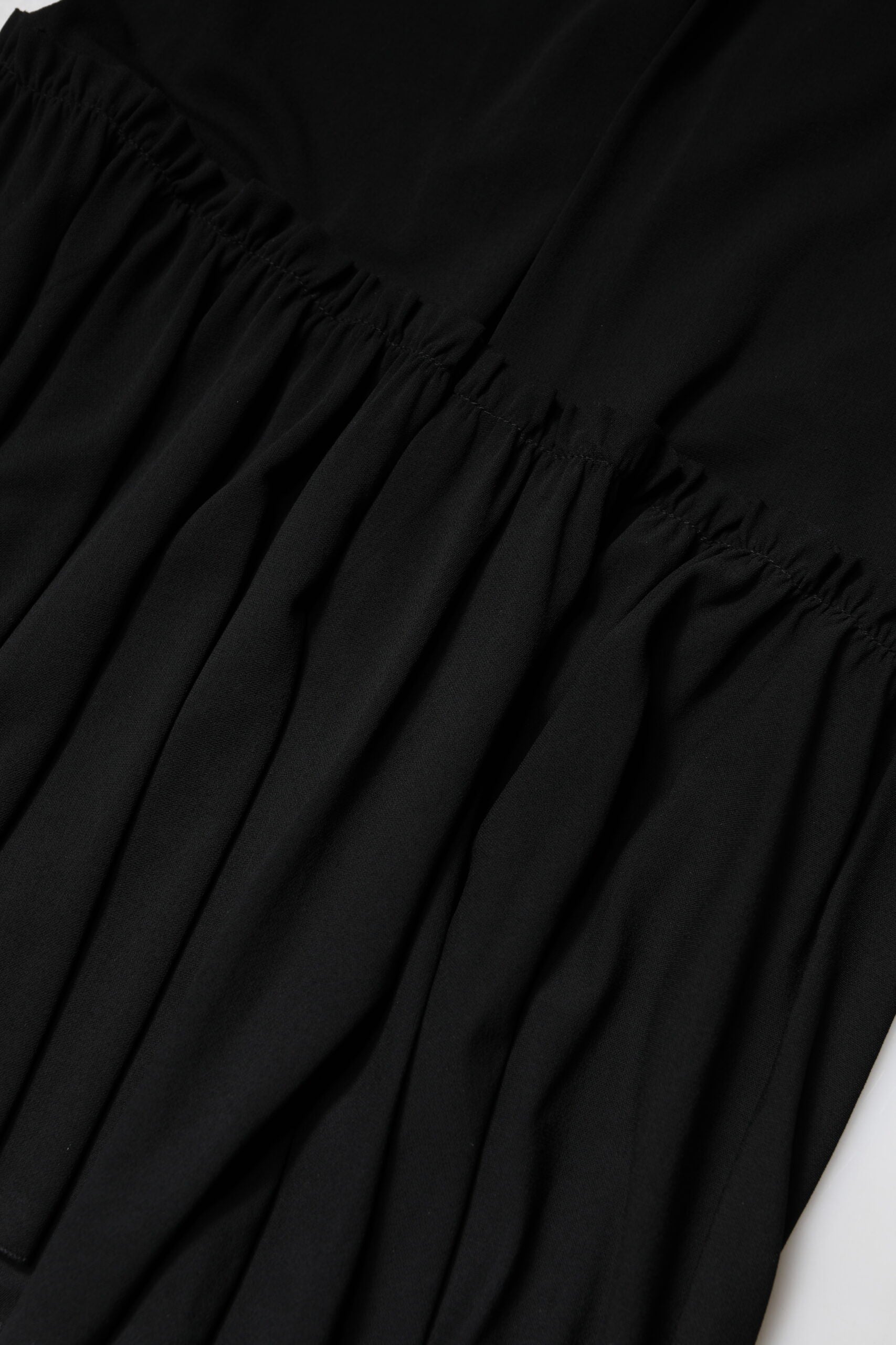 Black Mermaid Cut High Waist Midi Skirt