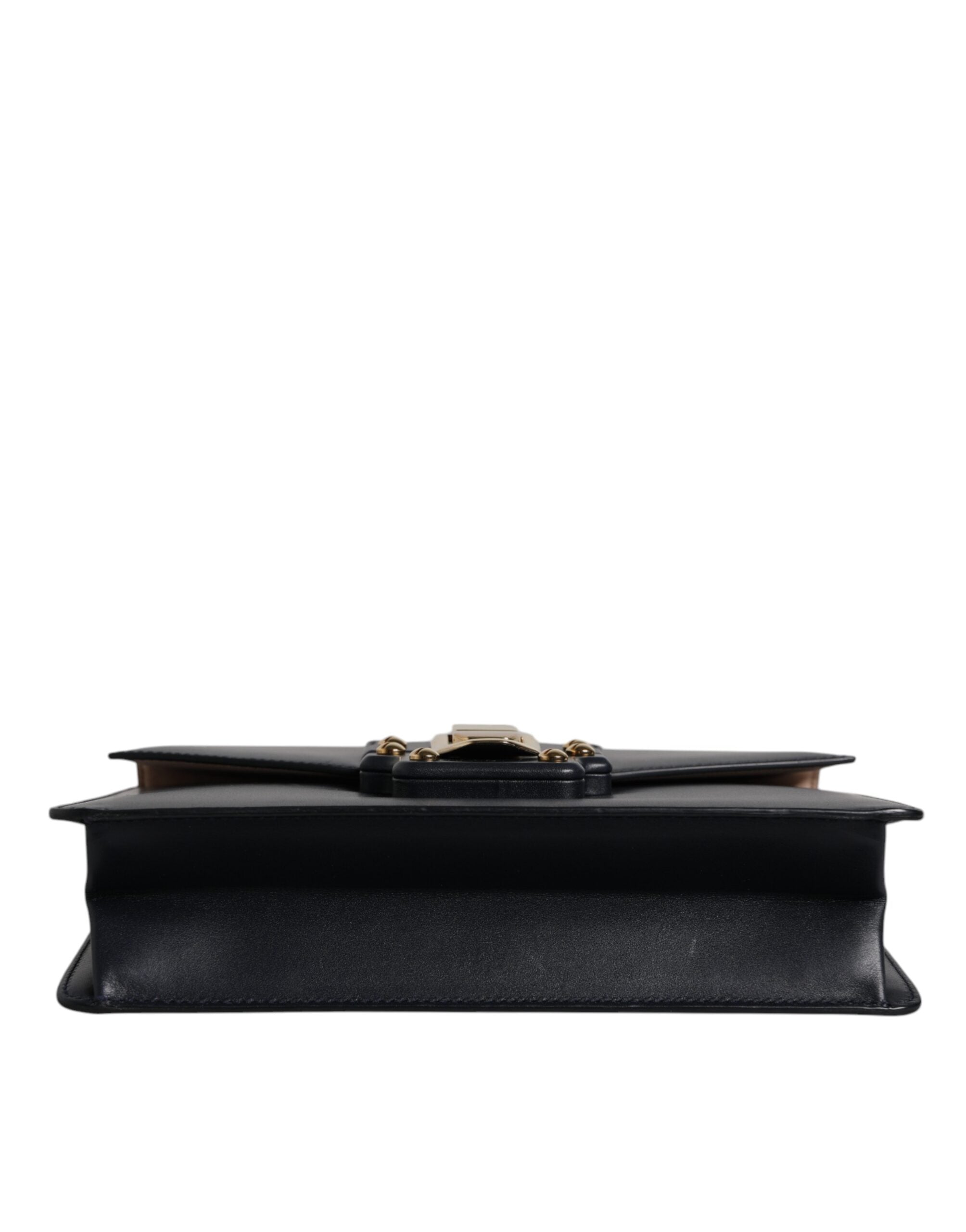 Black Calfskin Leather Shoulder Strap Bag