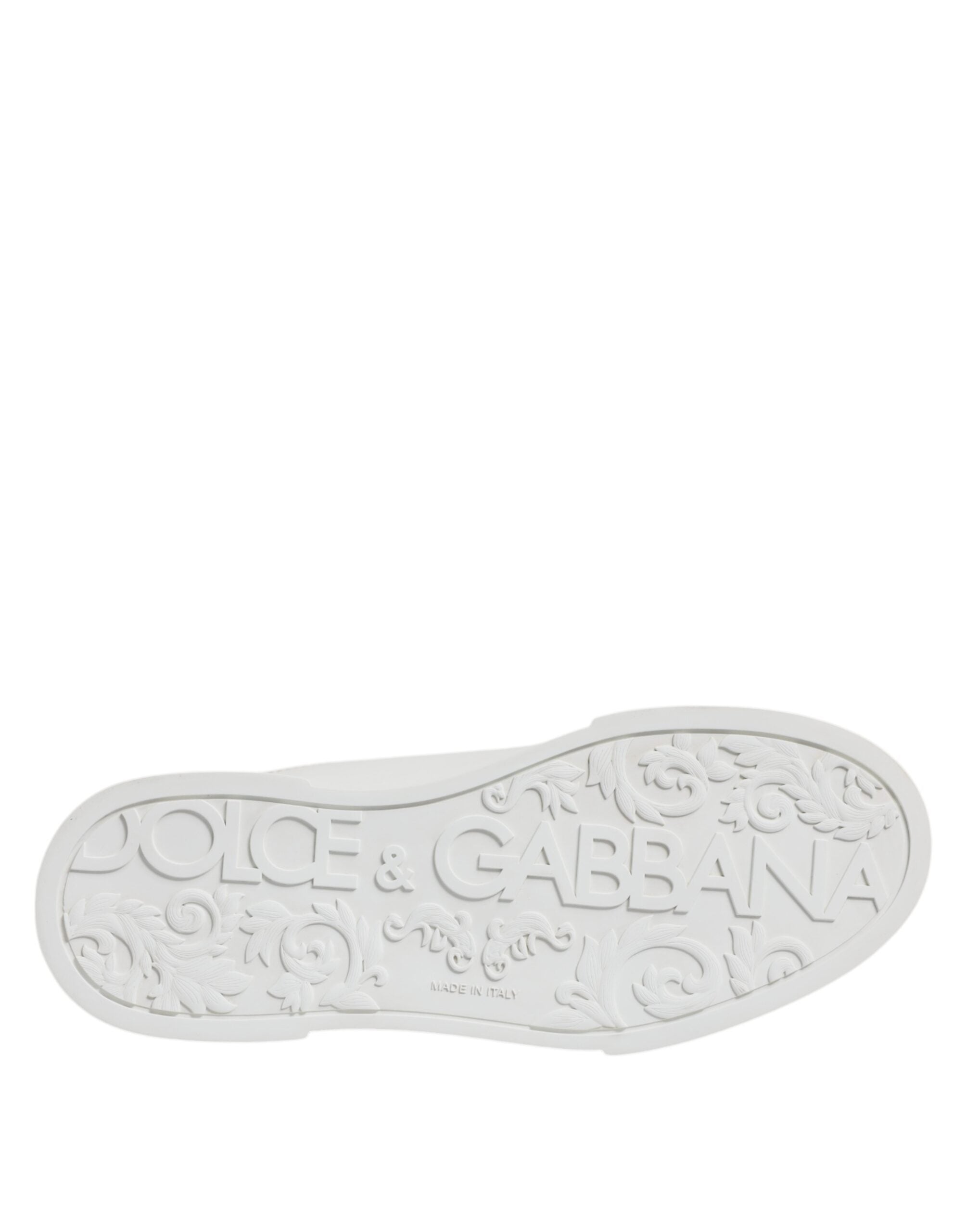 White Leather DG Logo Low Top Sneakers Shoes