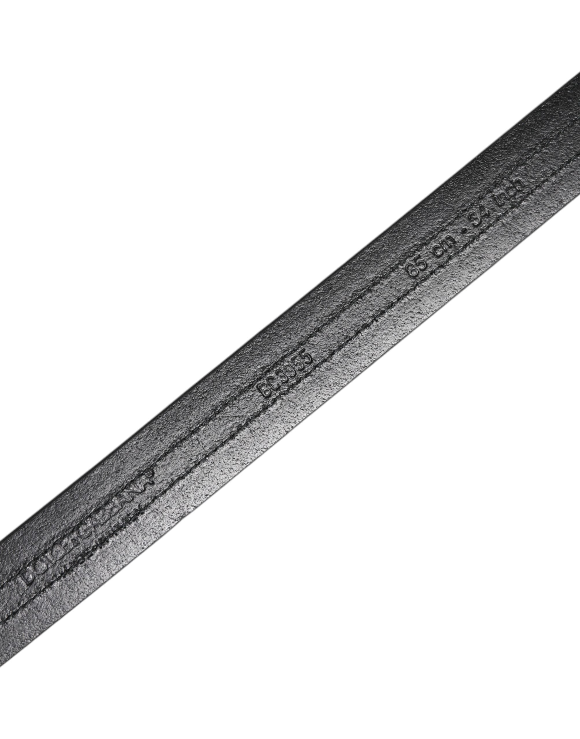 Black Burgundy Calfskin Metal Logo Buckle Belt