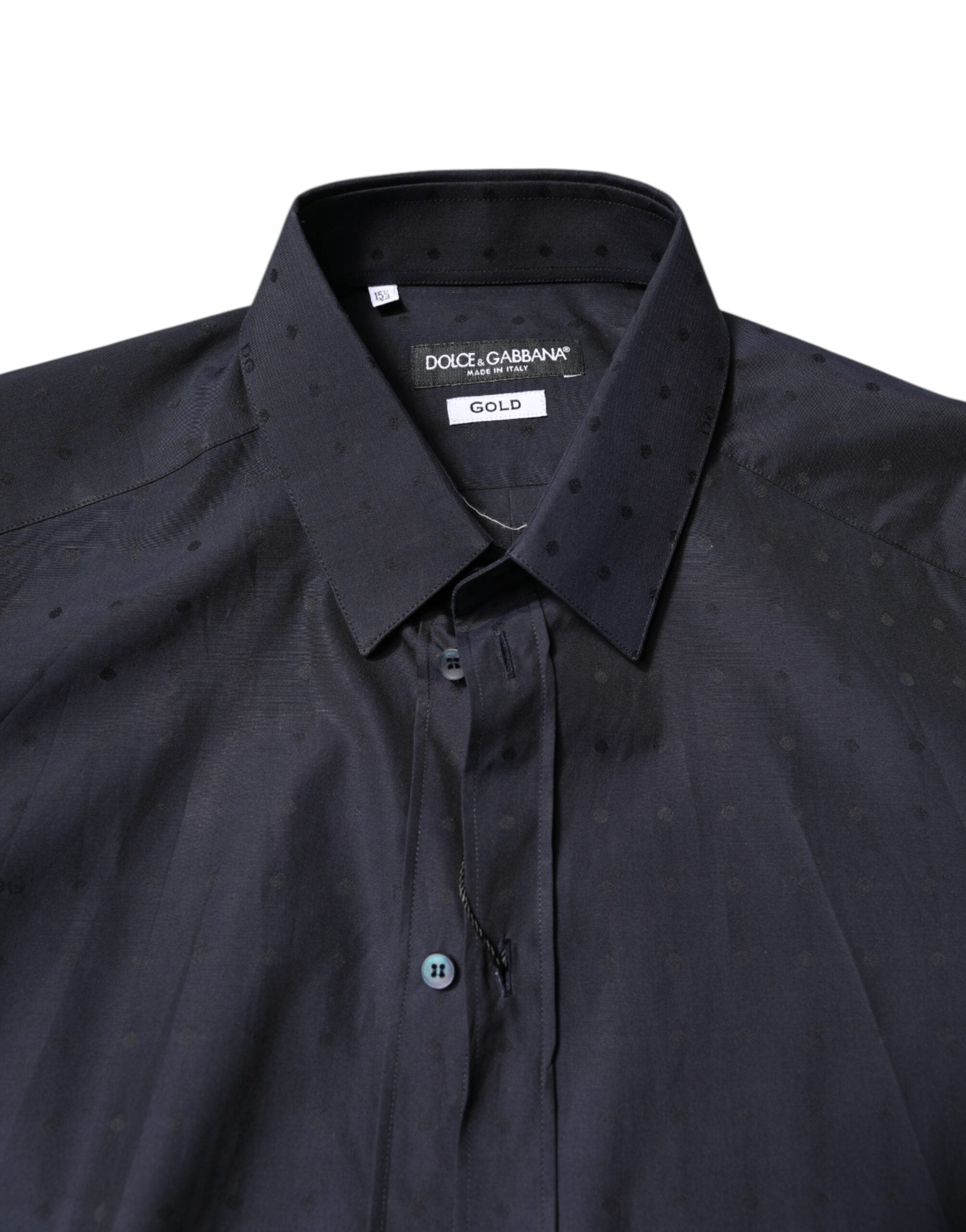 Black Cotton GOLD Men Dress Formal Shirt