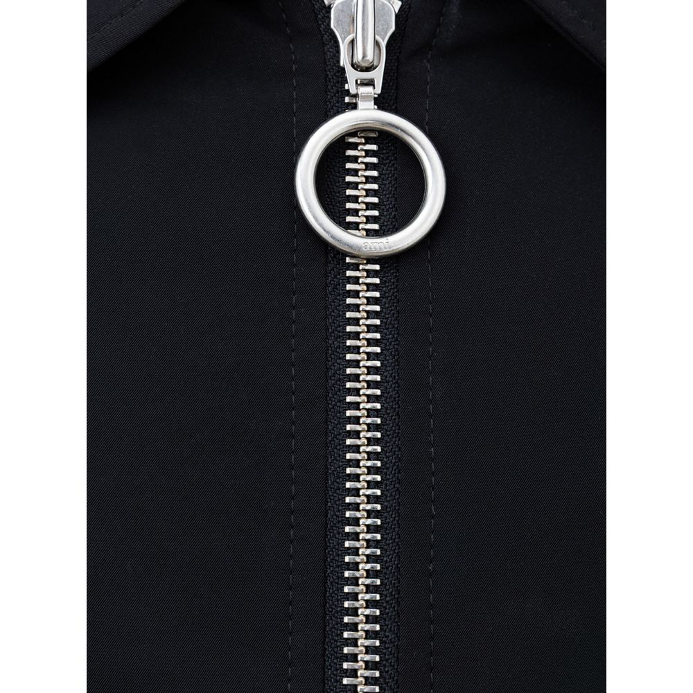 Black Polyester Jackets & Coat