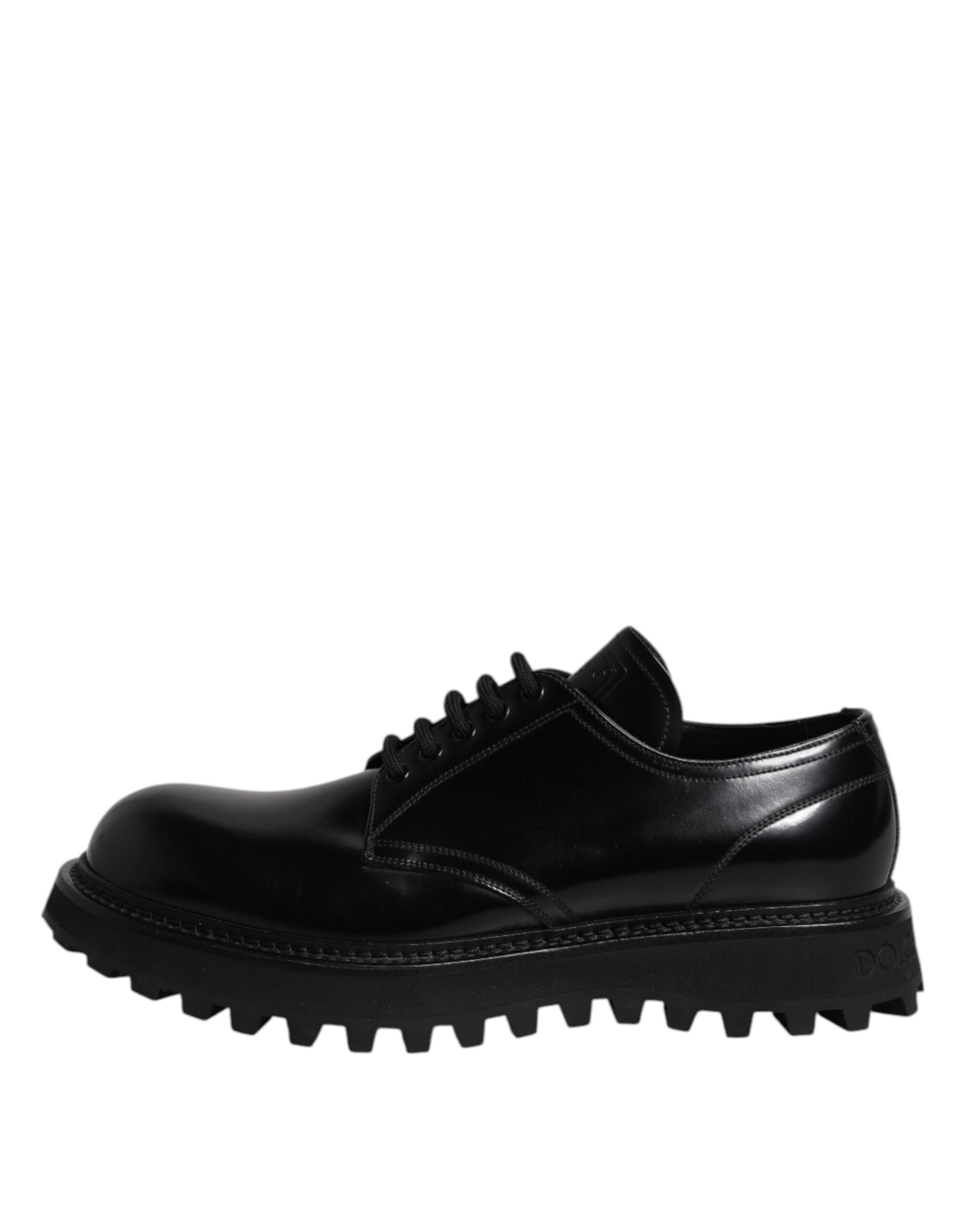 Black Leather Lace Up Derby Men Dress Shoes