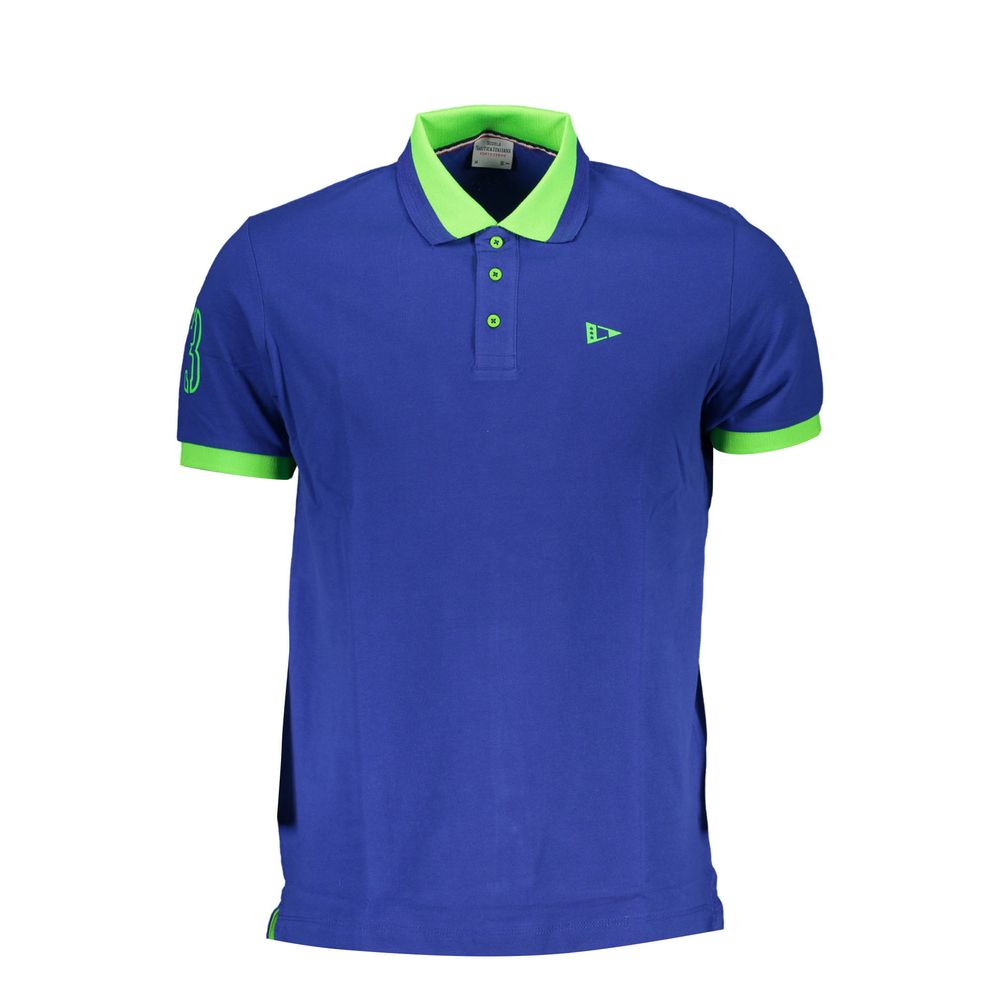 Blue Cotton Polo Shirt