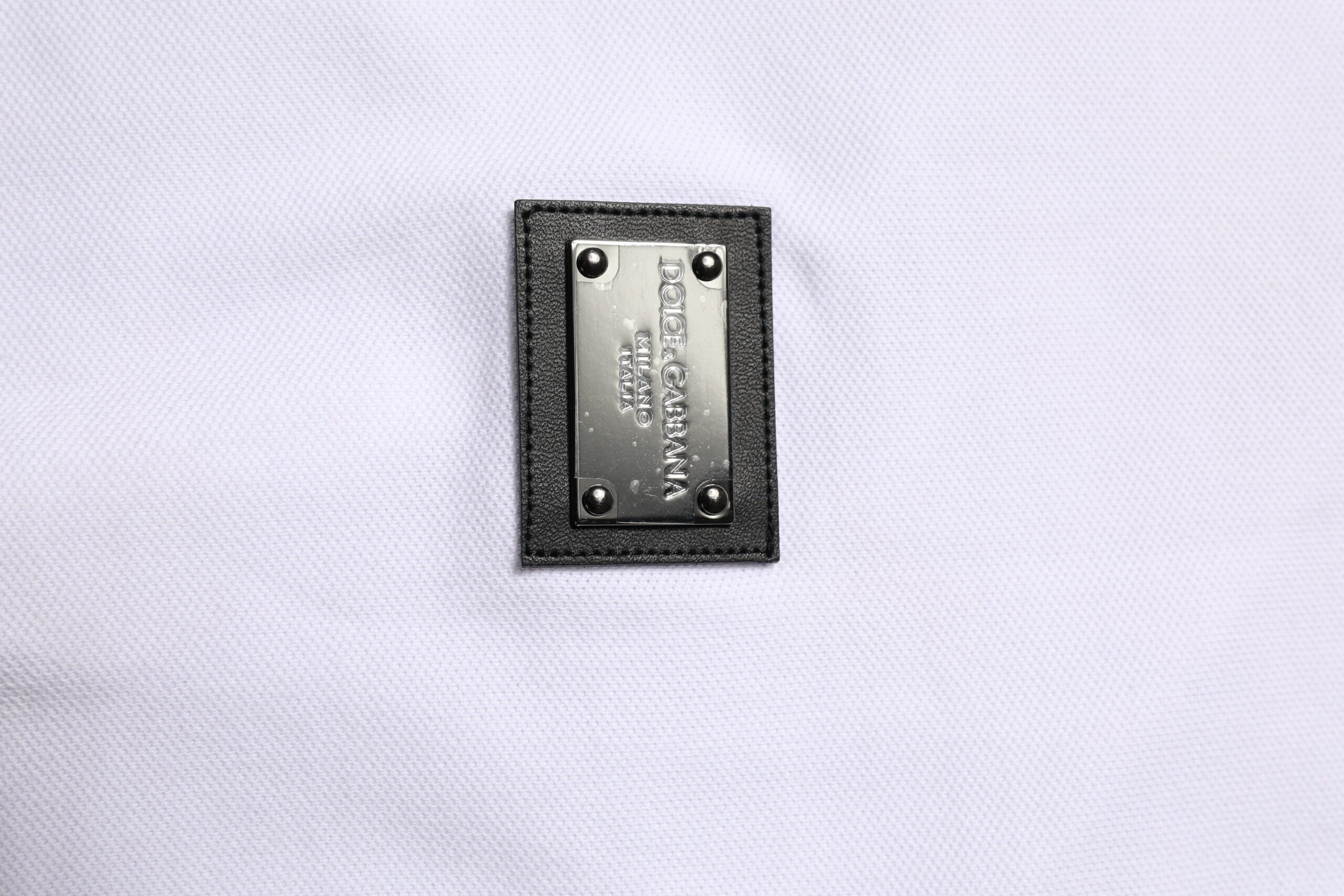 White Logo Short Sleeve Collared Polo T-shirt