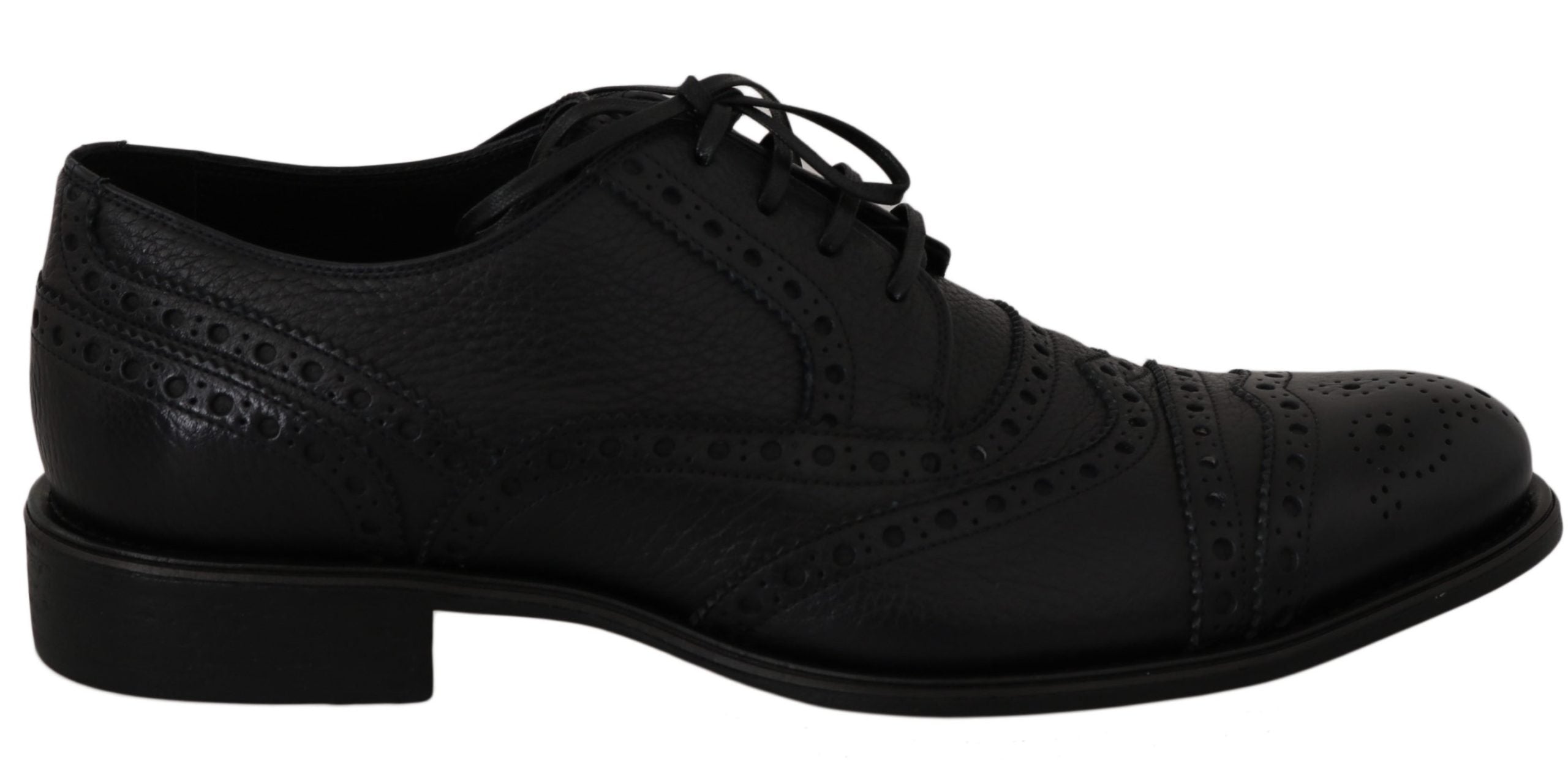Blue Leather Wingtip Oxford Dress Shoes