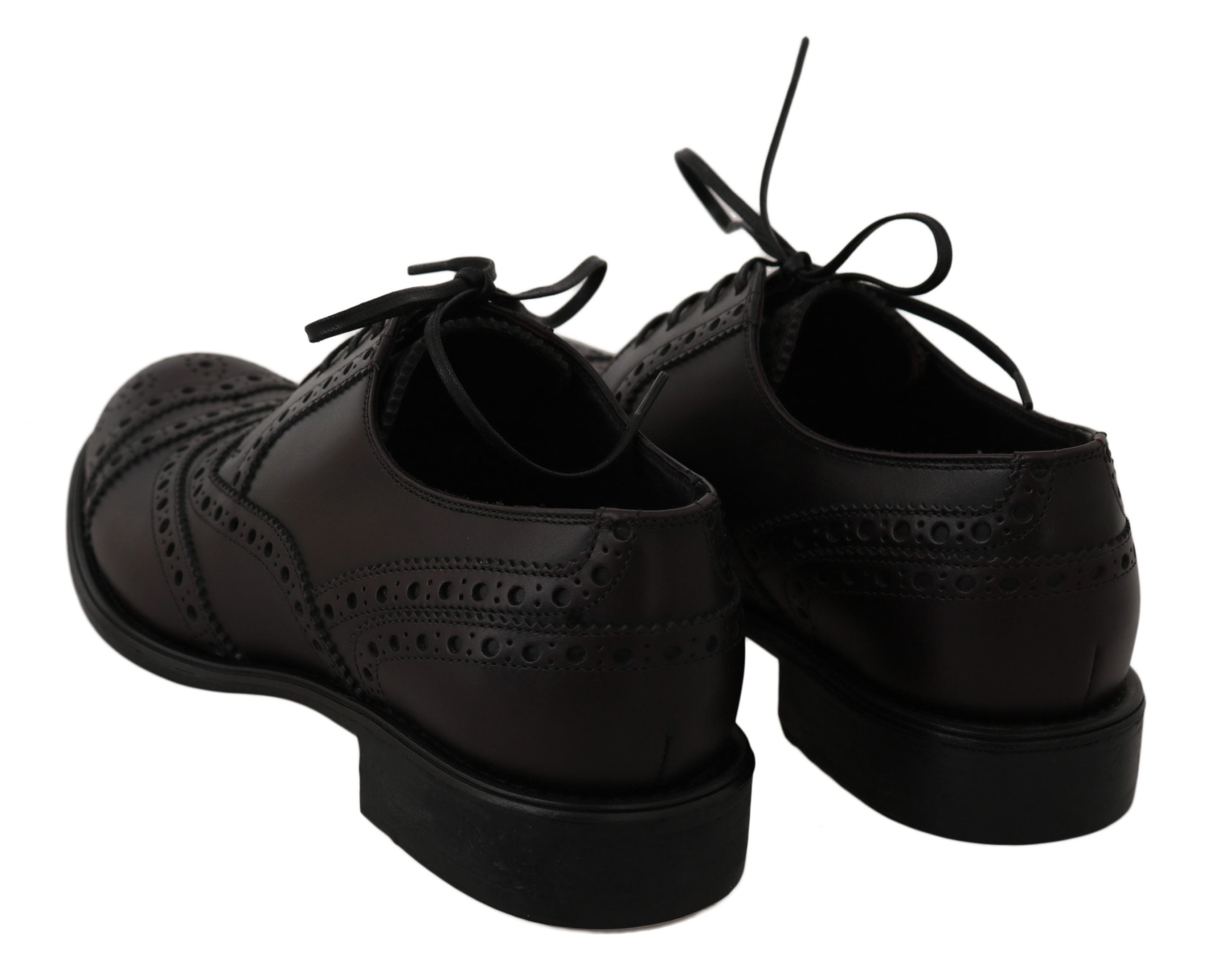Black Leather Wingtip Oxford Dress Shoes