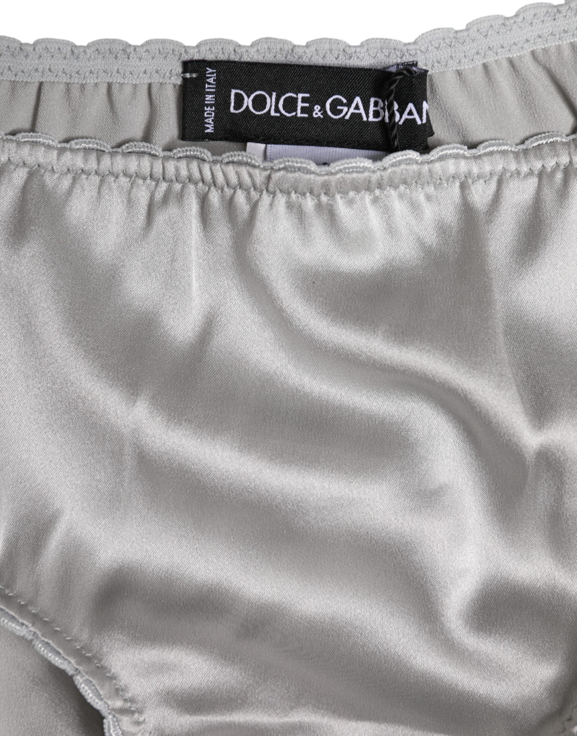 Gray Silk Stretch Bottom Low Waist Panty Underwear