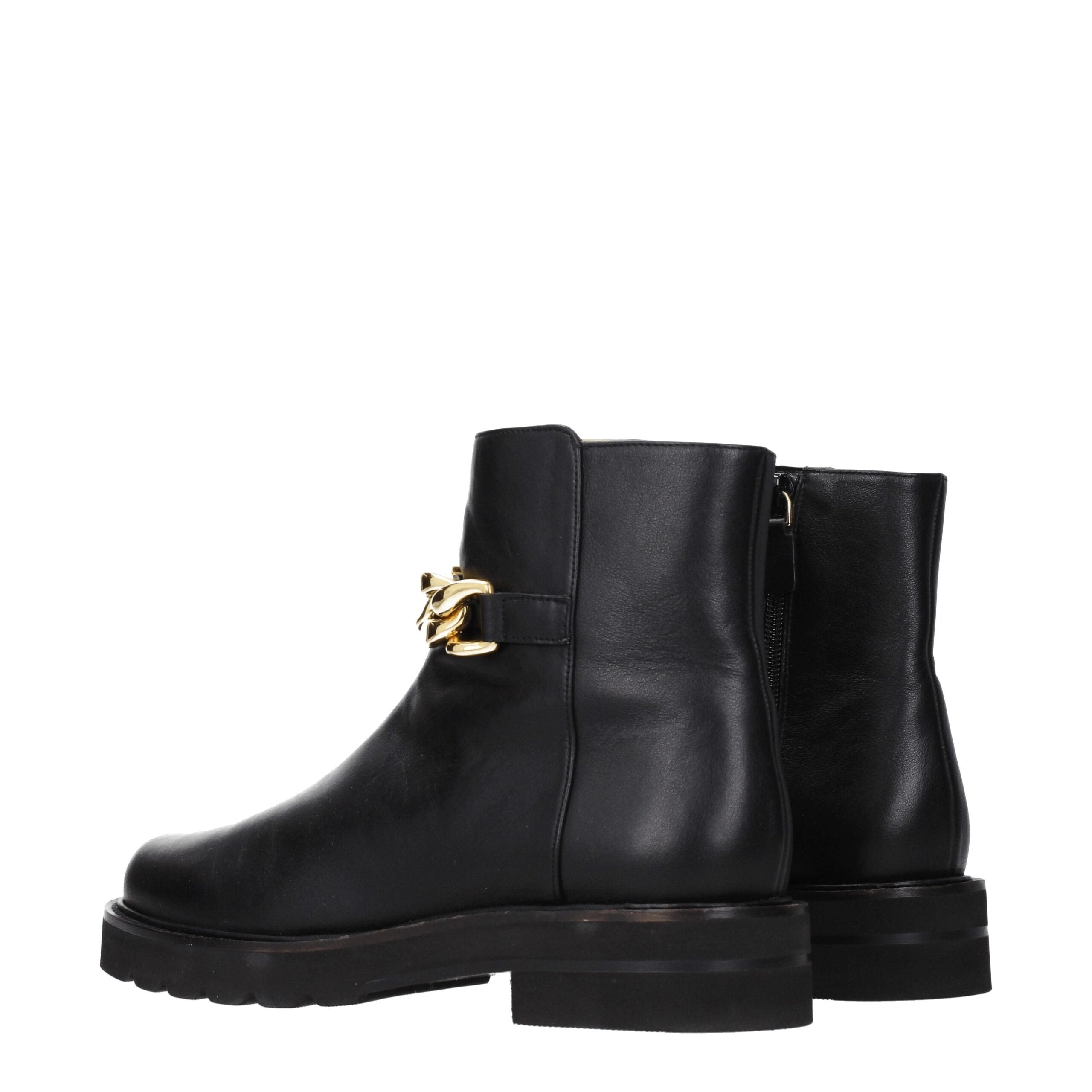 Black Leather Ankle Boots