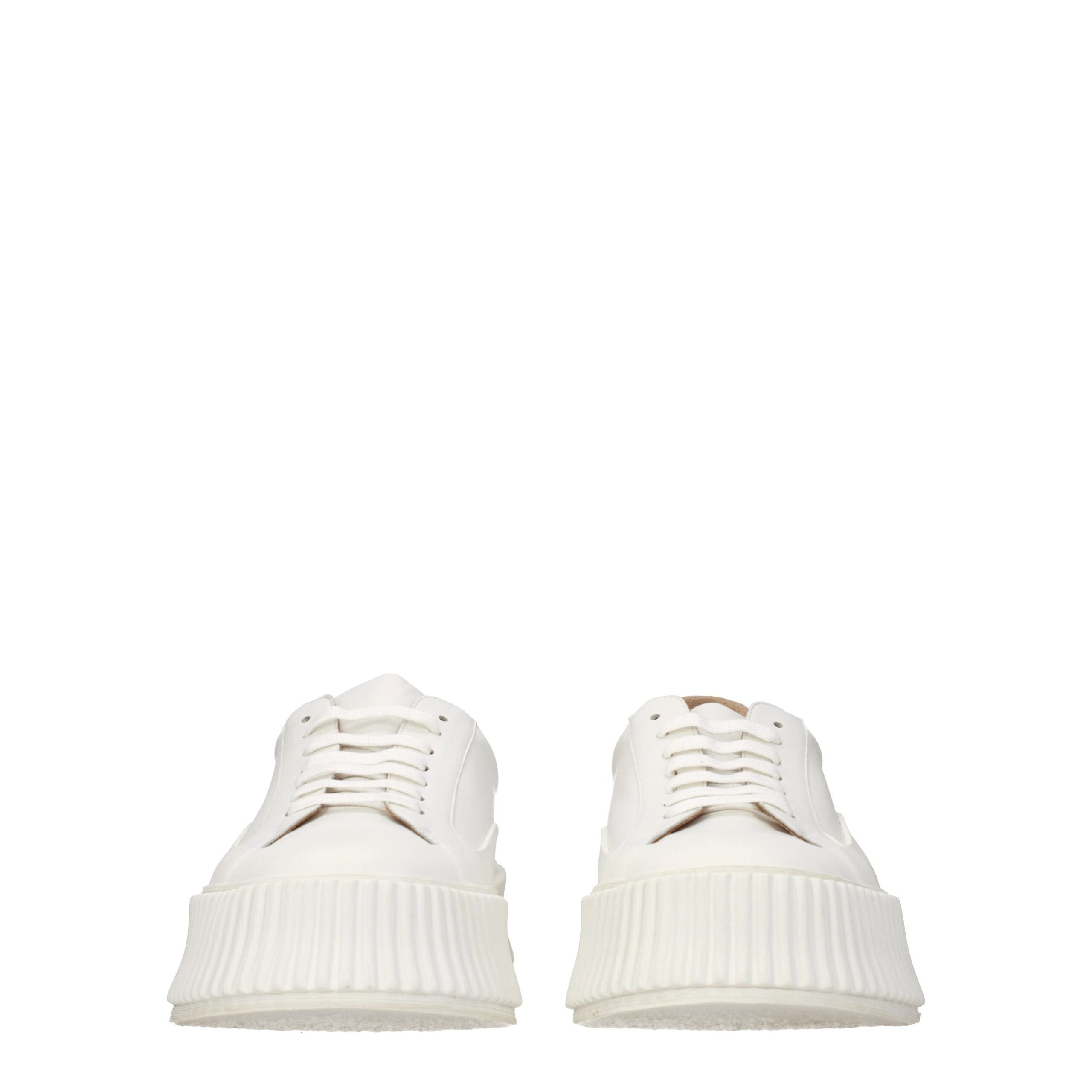 White Leather Platform Sneakers