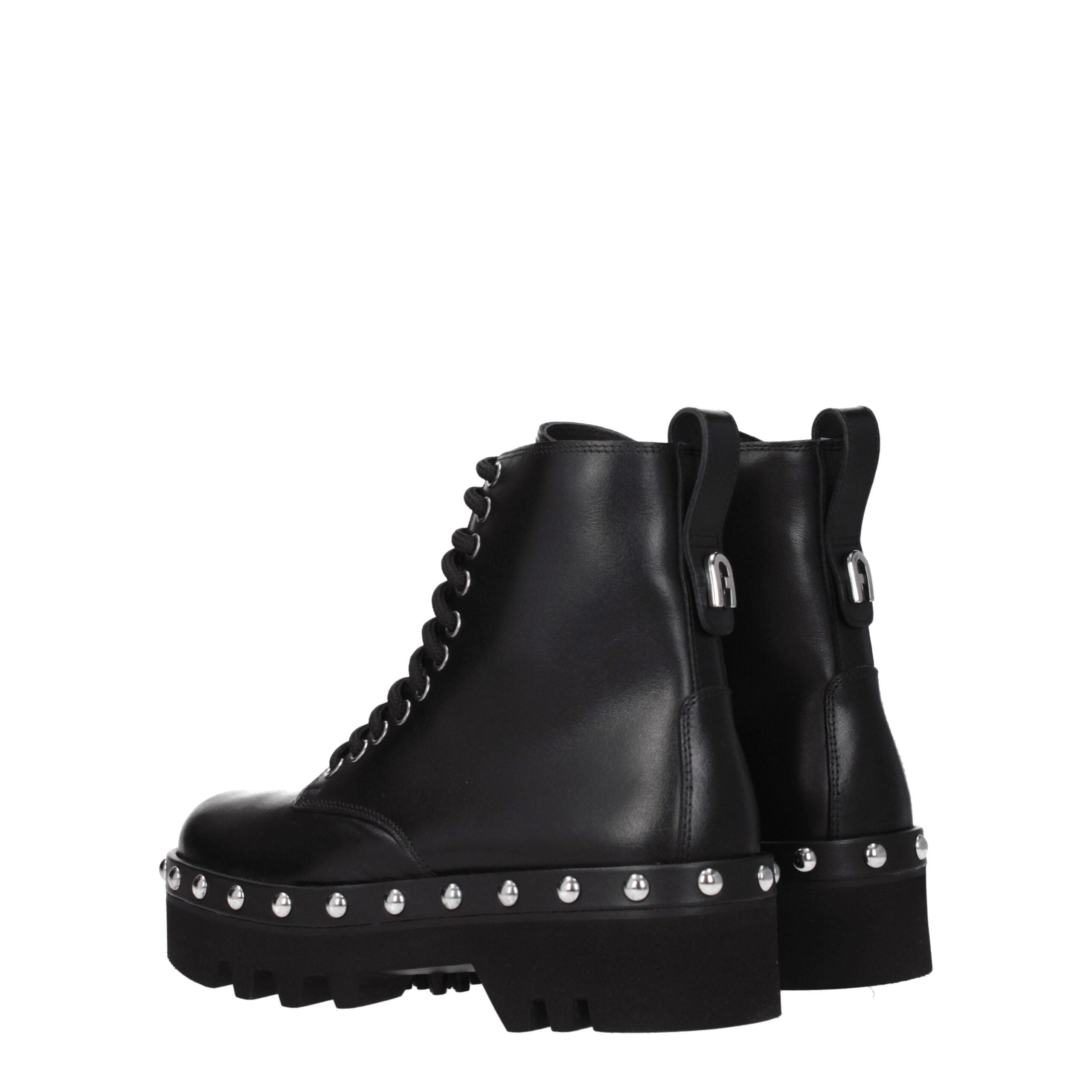 Black Leather Ankle Boots