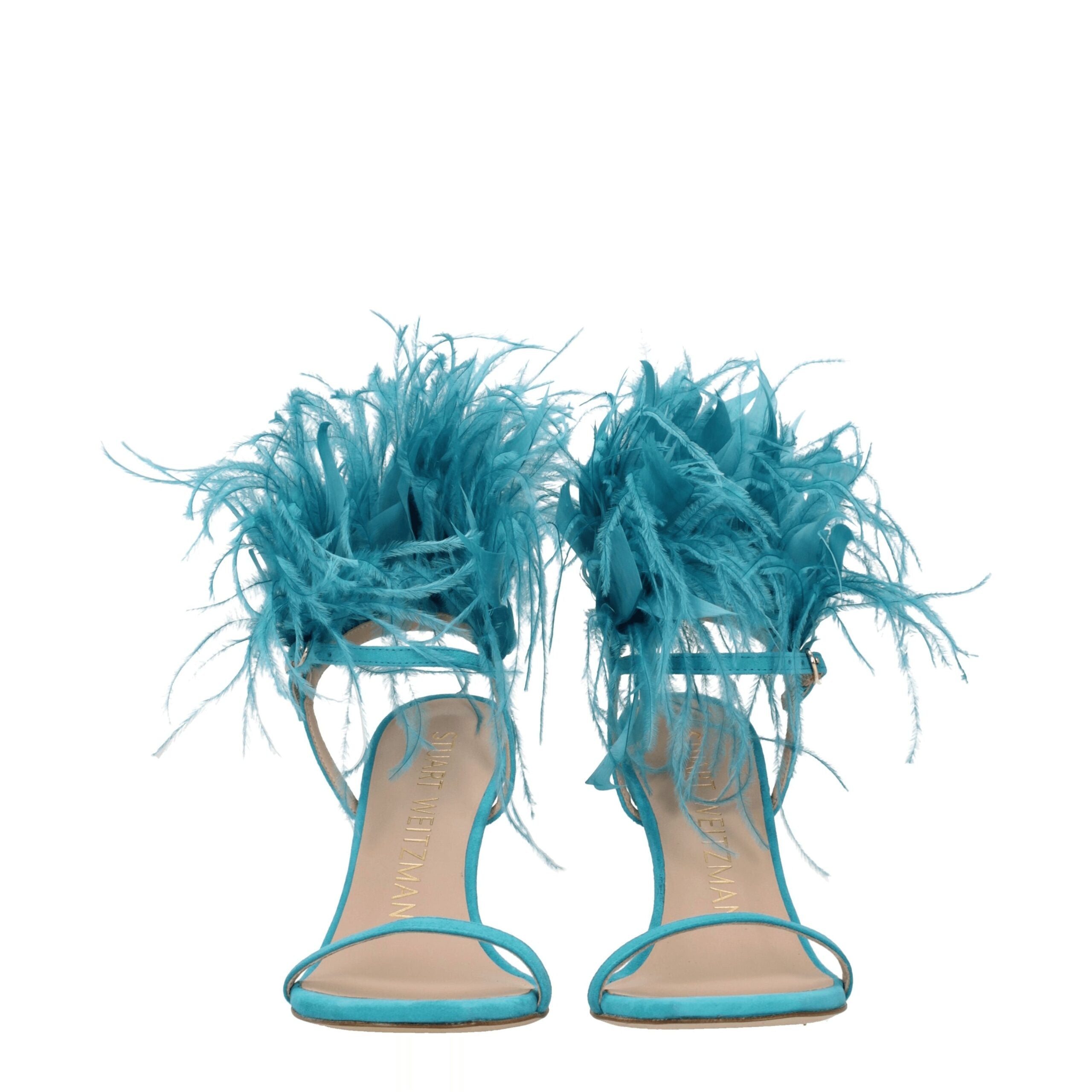Green Leather Stiletto Heels Sandals