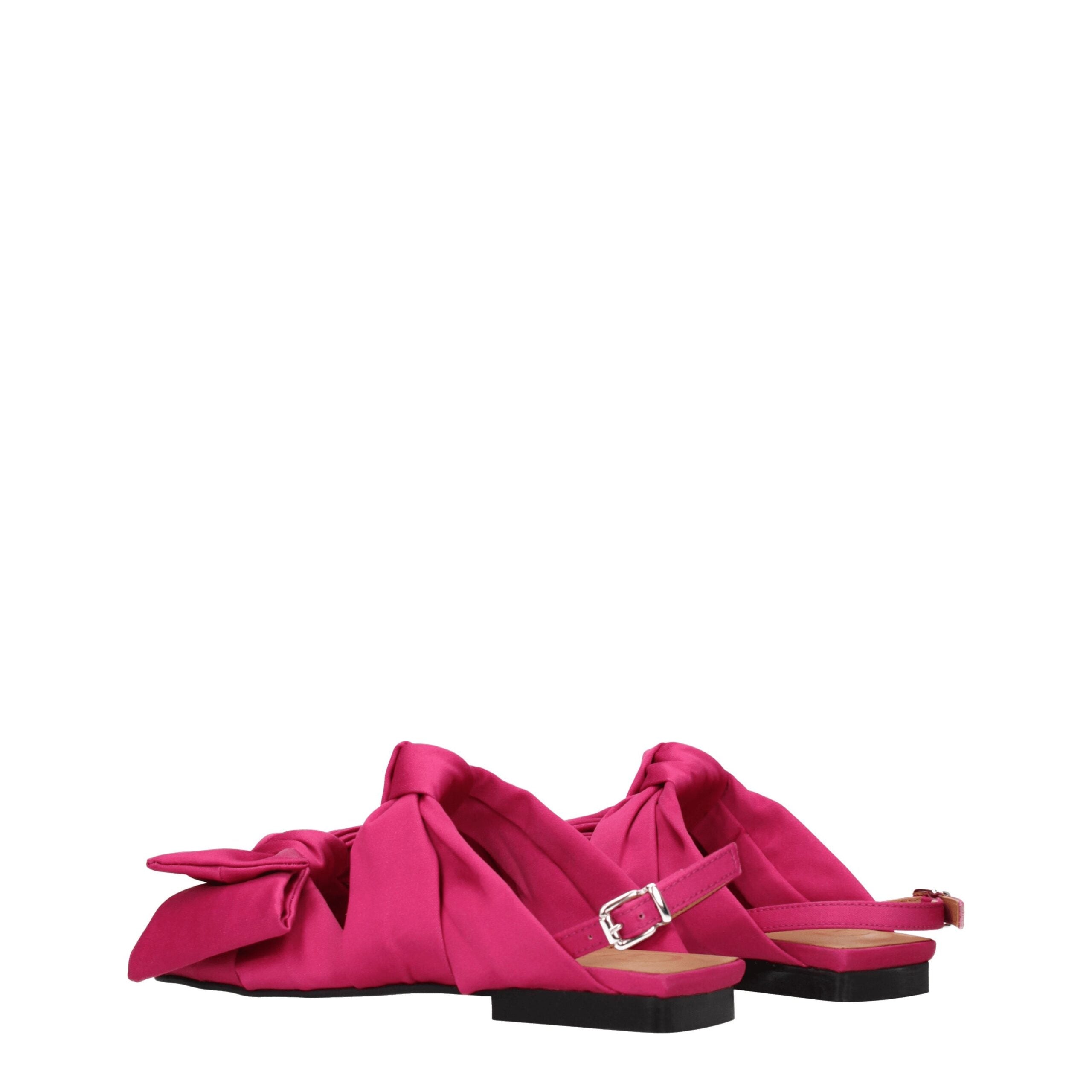 Pink Fabric Flat Sandals